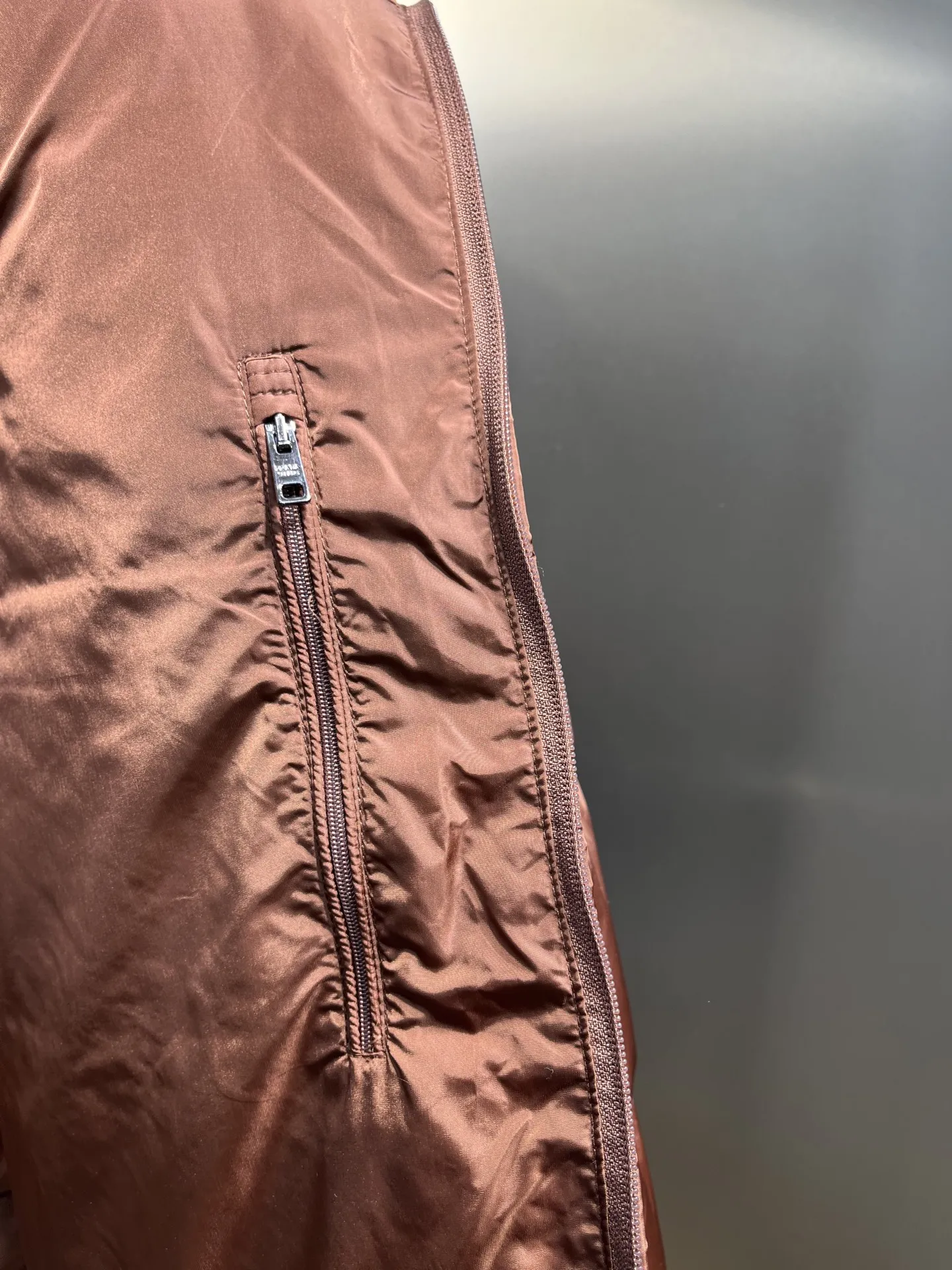 Prada Biker Down Jacket Brown Hooded - Image 9