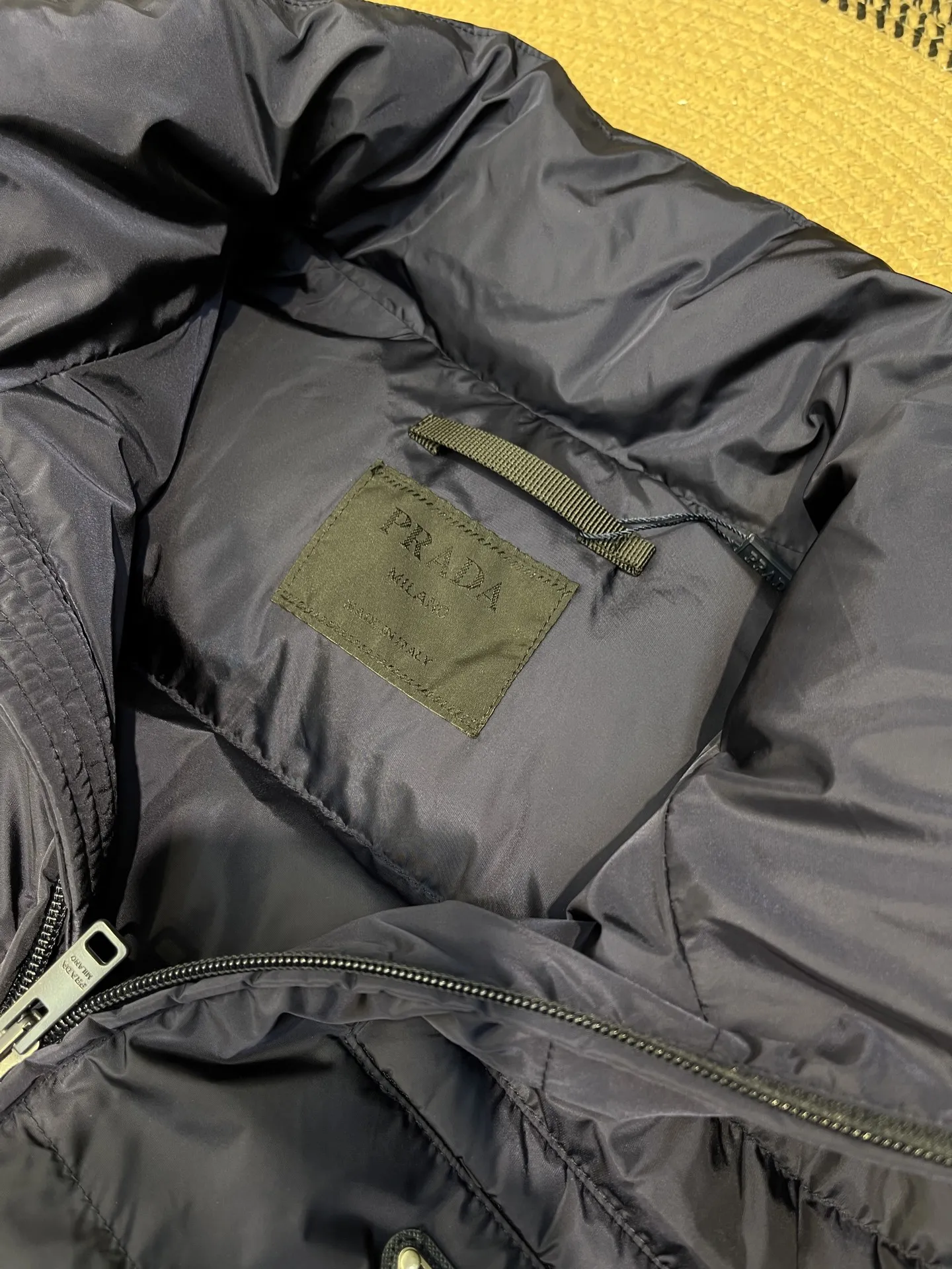 Prada Biker Down Jacket Blue Hooded - Image 10