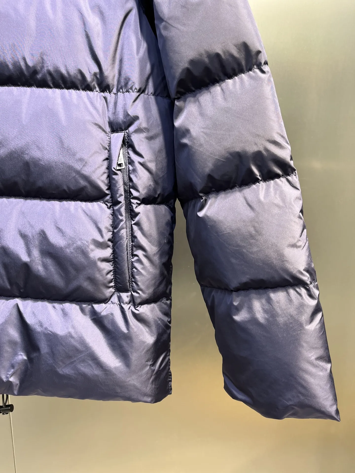 Prada Biker Down Jacket Blue Hooded - Image 5