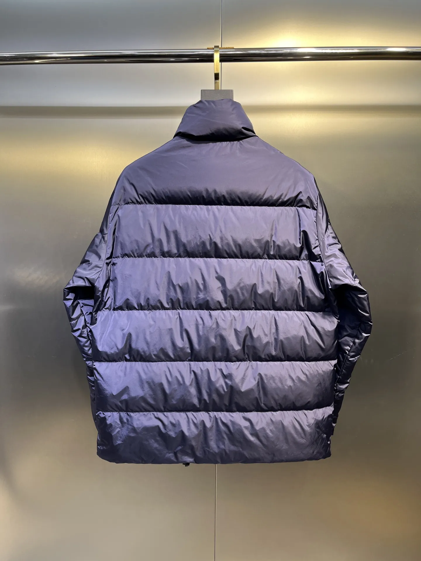Prada Biker Down Jacket Blue Hooded - Image 6