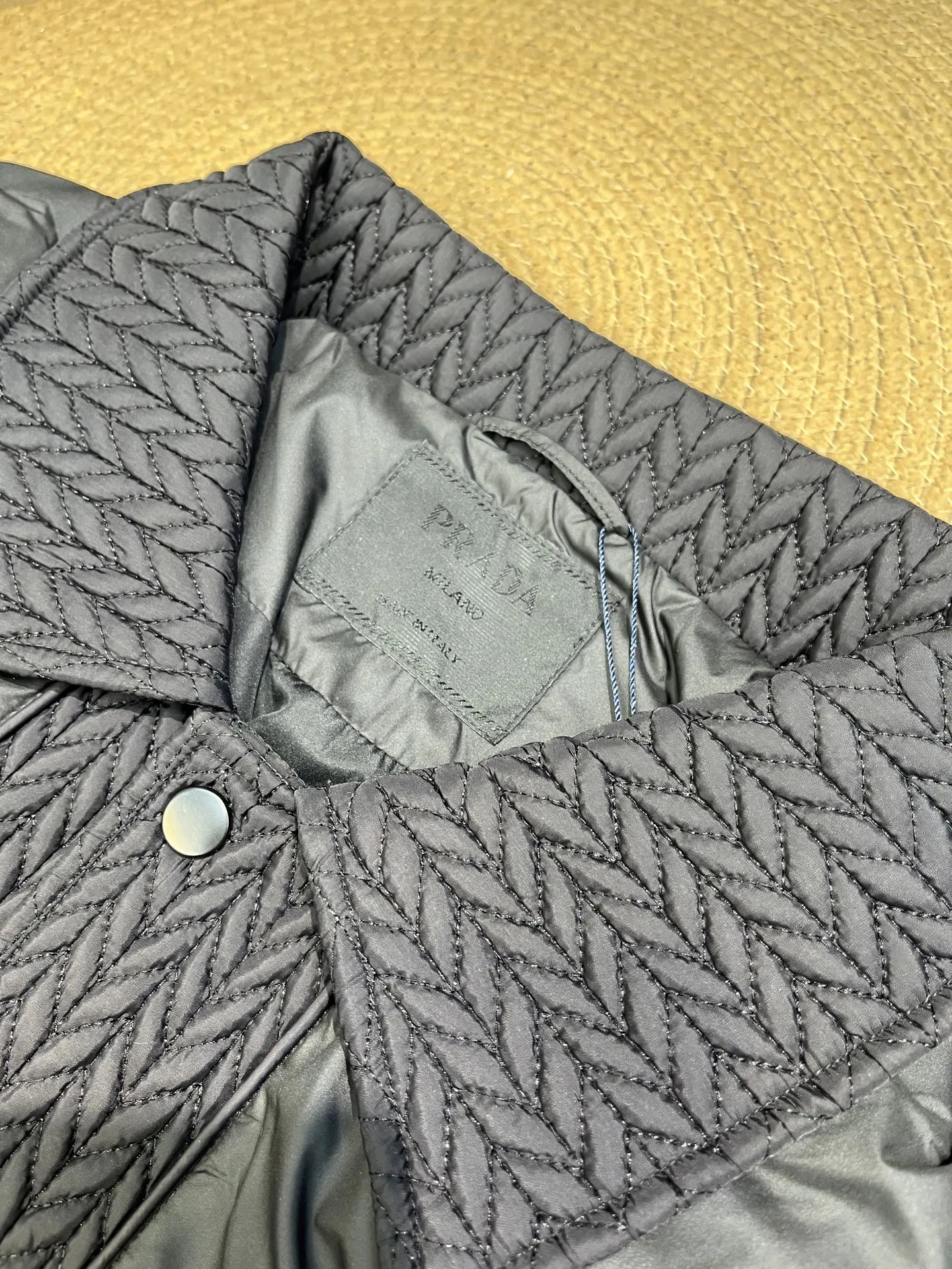 Prada Quilted Down Jacket Black Collar - Image 12