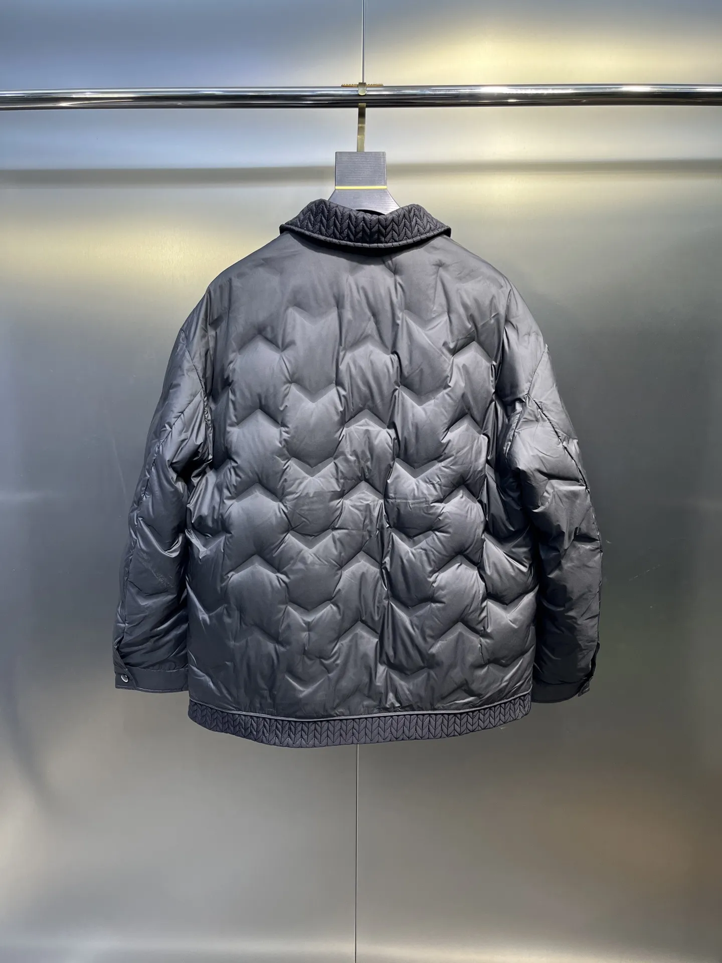 Prada Quilted Down Jacket Black Collar - Image 6