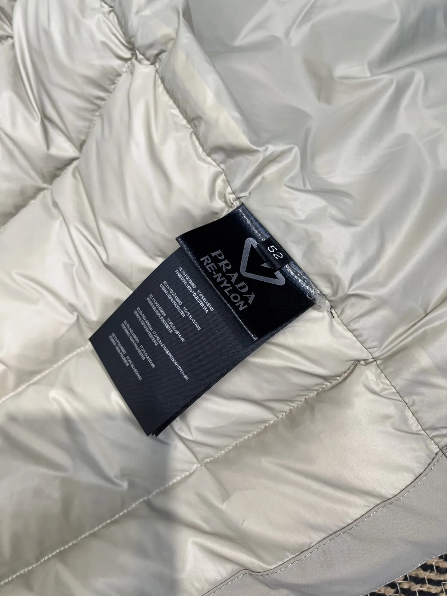 Prada ReNylon Down Jacket Beige Unisex - Image 12