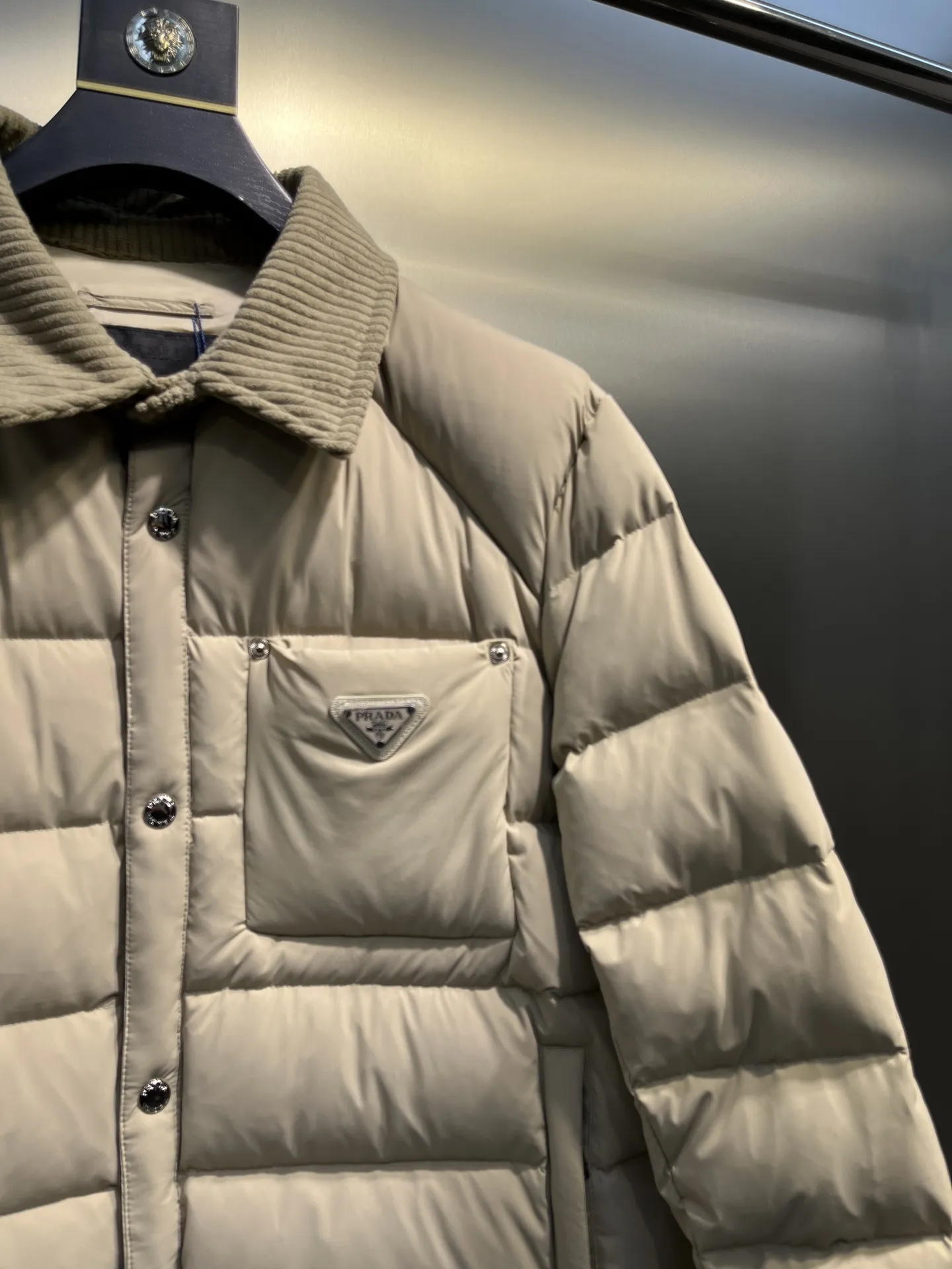 Prada ReNylon Down Jacket Beige Unisex - Image 4