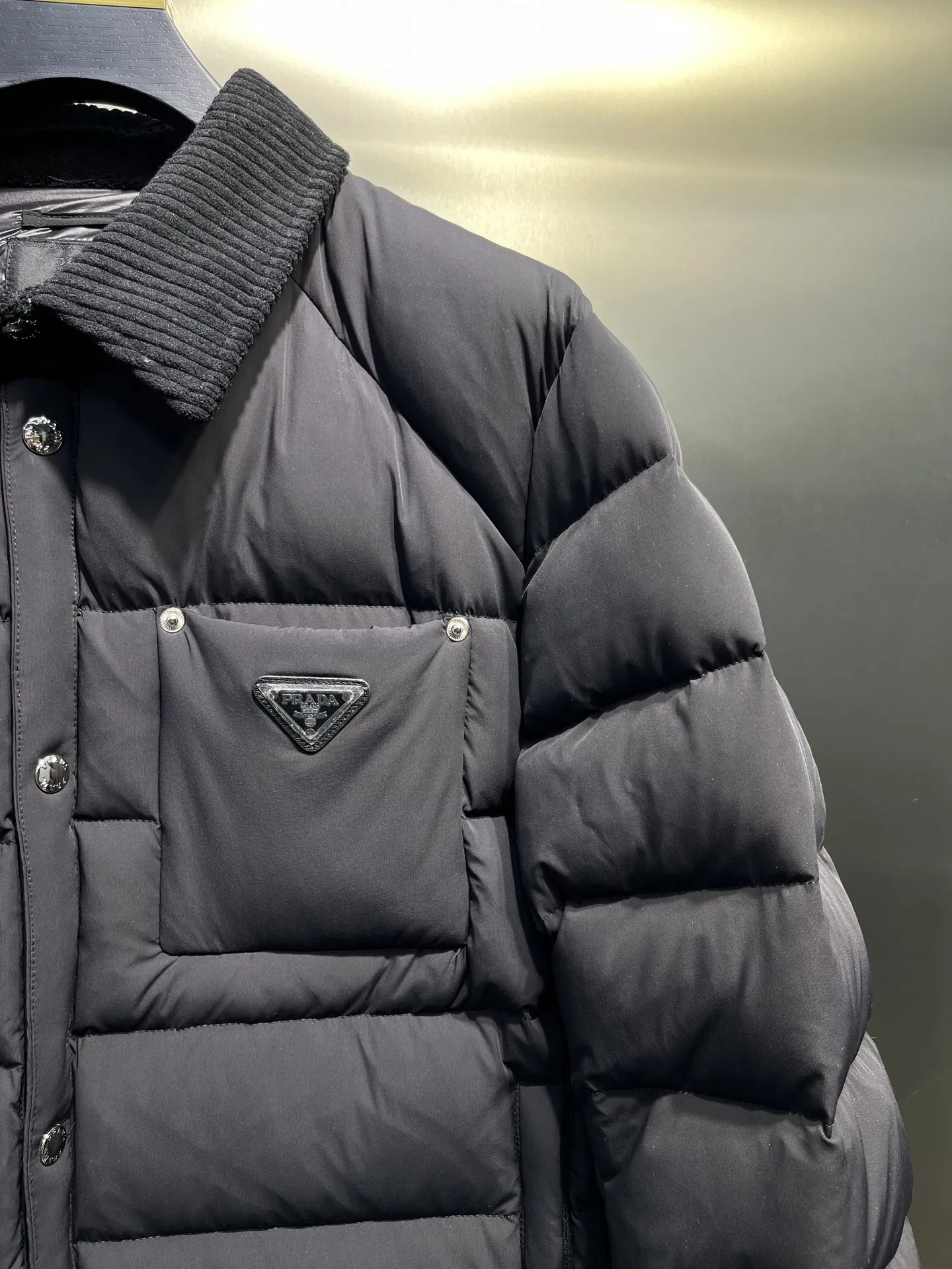 Prada ReNylon Down Jacket Grey Quilted - Image 4