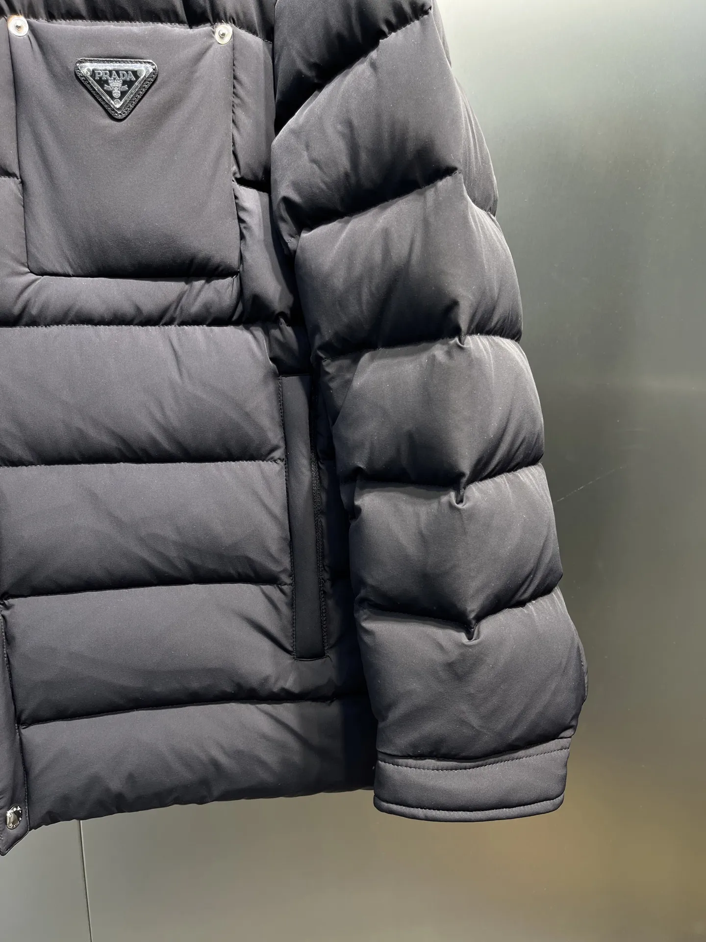 Prada ReNylon Down Jacket Grey Quilted - Image 6