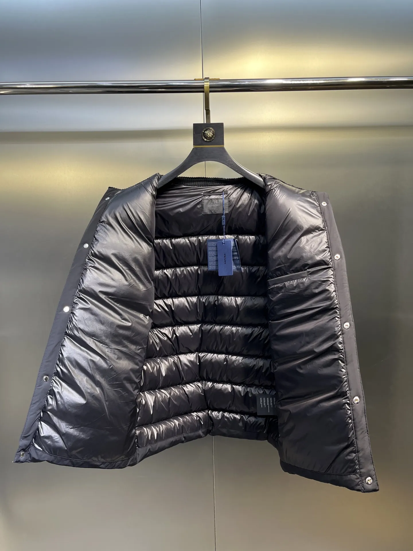 Prada ReNylon Down Jacket Grey Quilted - Image 8