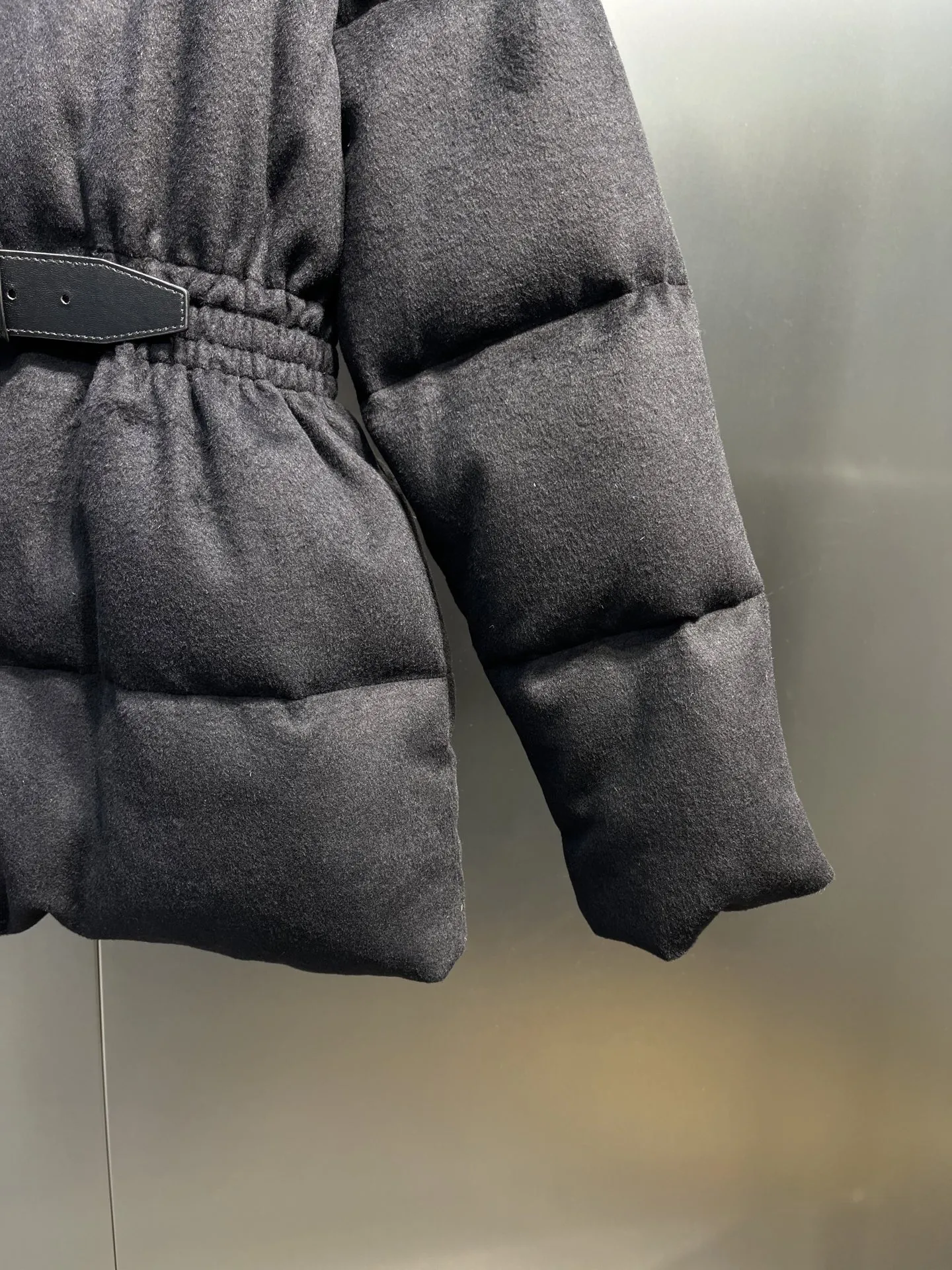 Prada Long Waist Down Jacket Black Quilted - Image 5