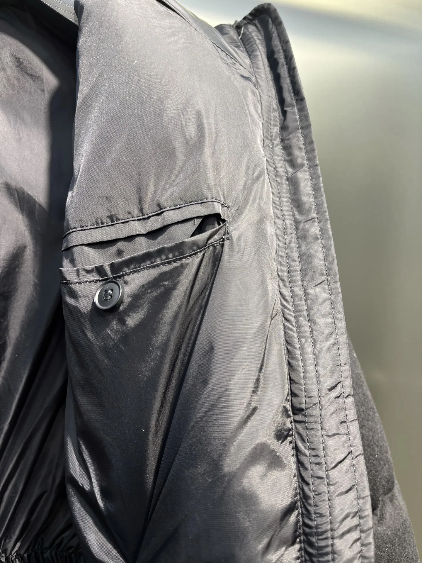 Prada Long Waist Down Jacket Black Quilted - Image 9