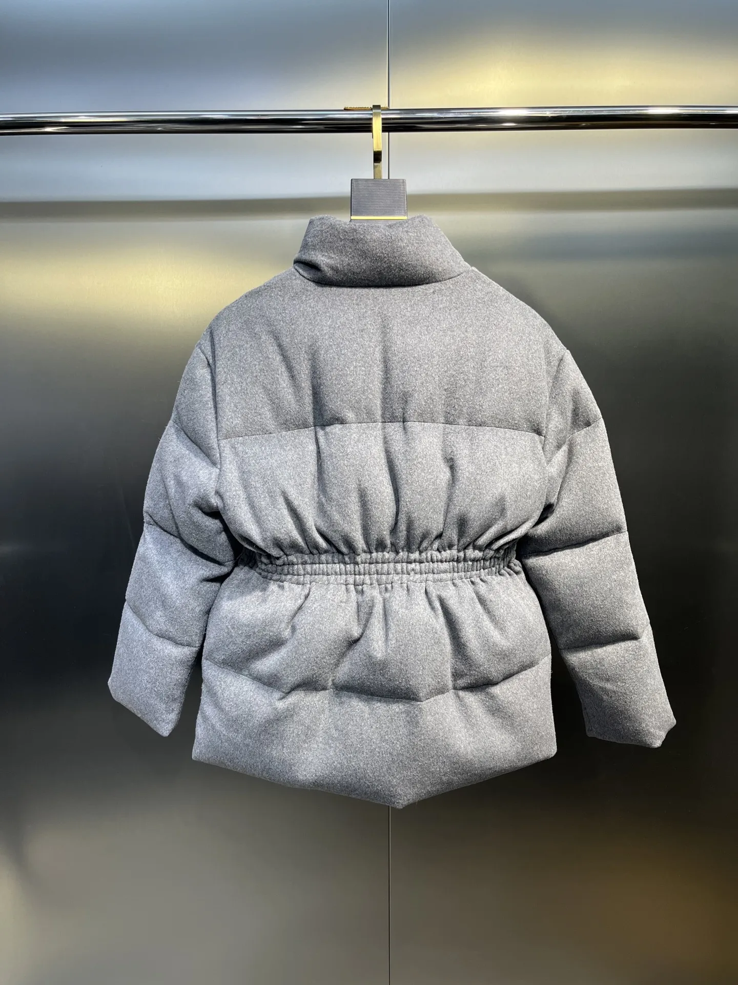 Prada Down Jacket Grey Stand Collar Style - Image 6