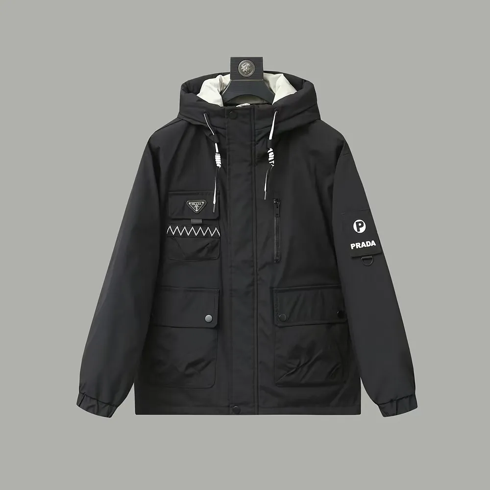 Prada Hooded Down Jacket White Unisex - Image 3