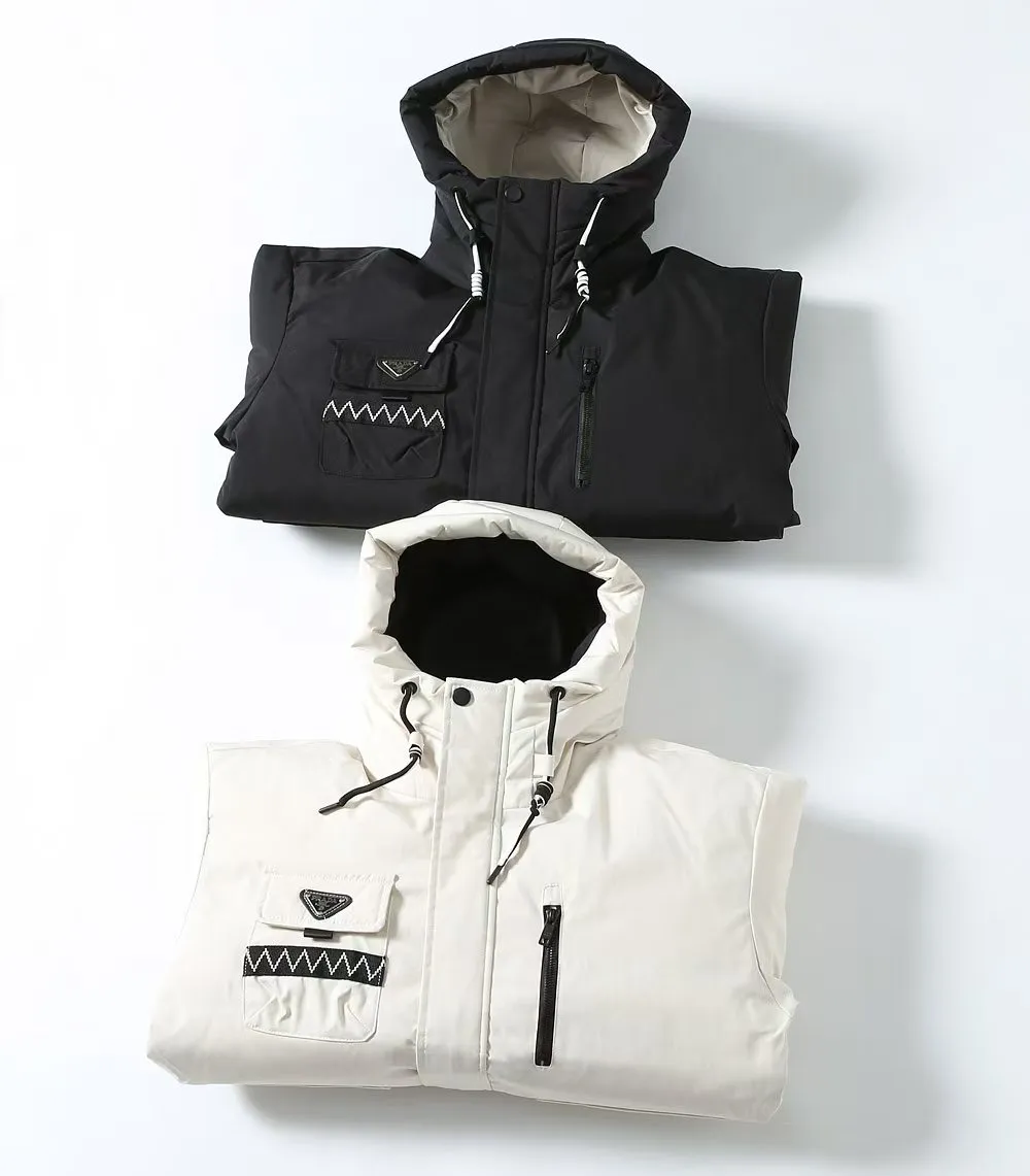 Prada Hooded Down Jacket White Unisex - Image 4