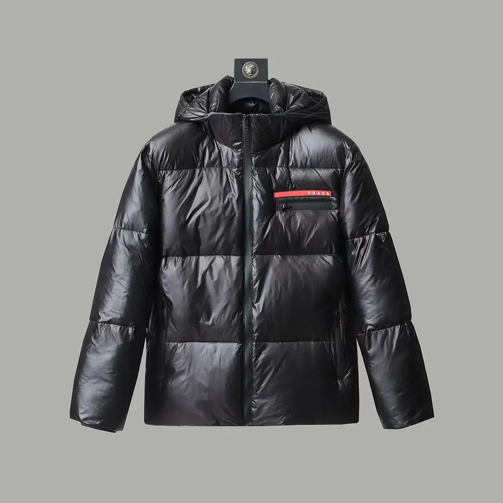Prada Hooded Down Jacket Black Unisex