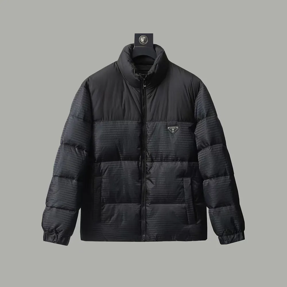 Prada Down Jacket Black Quilted Style