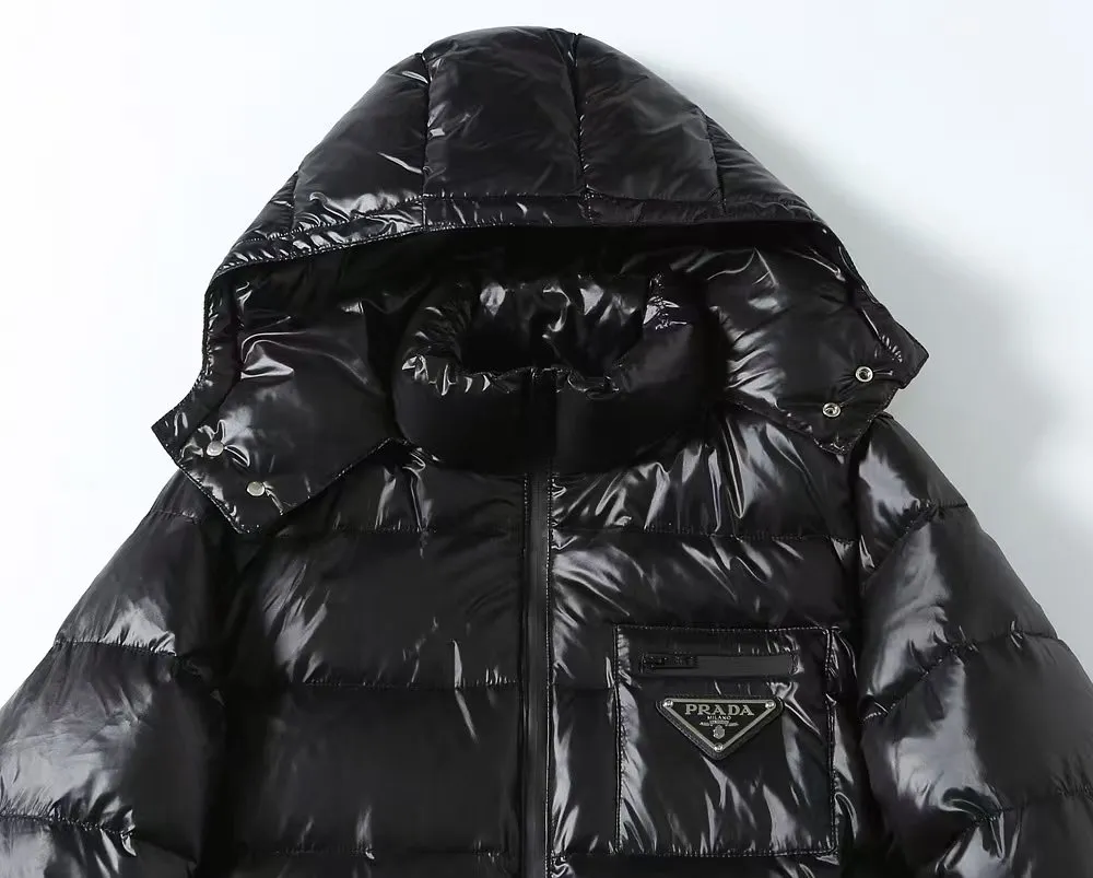 Prada Hooded Down Jacket Black Puffer - Image 7