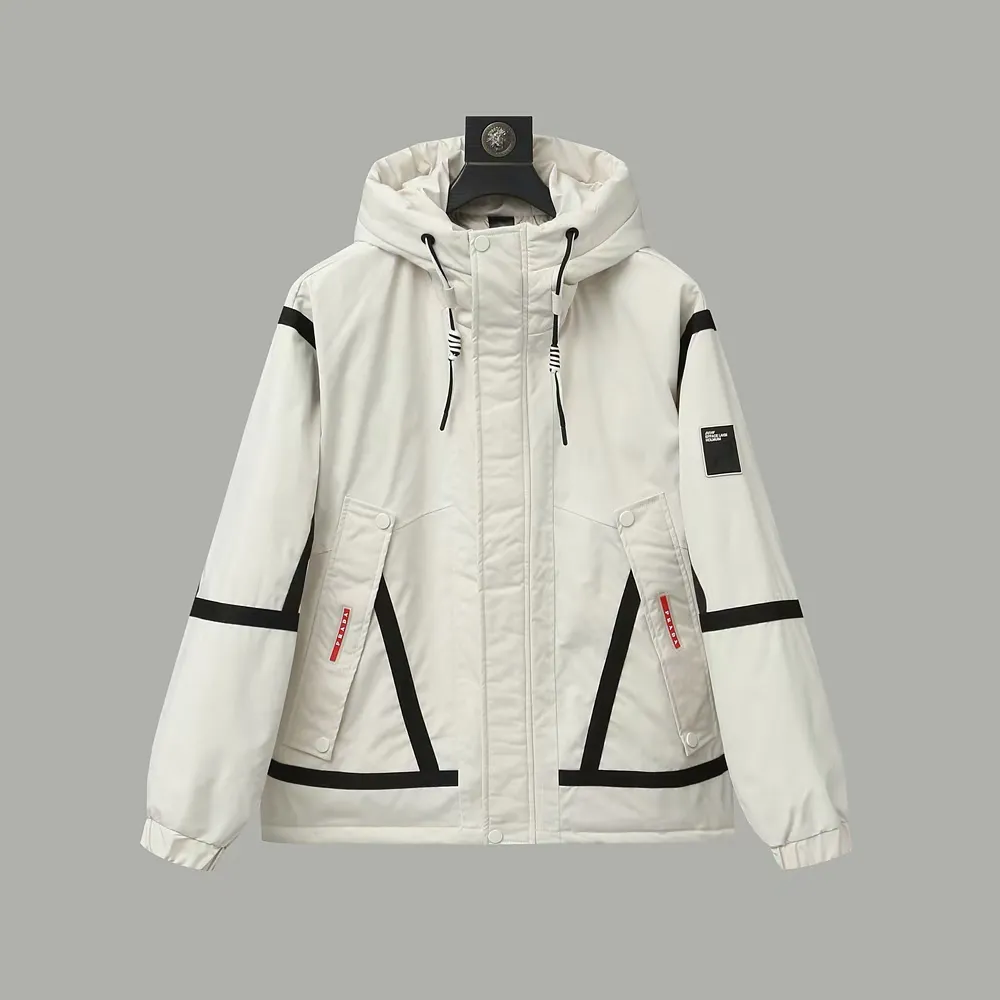 Prada Hooded Down Jacket White Unisex