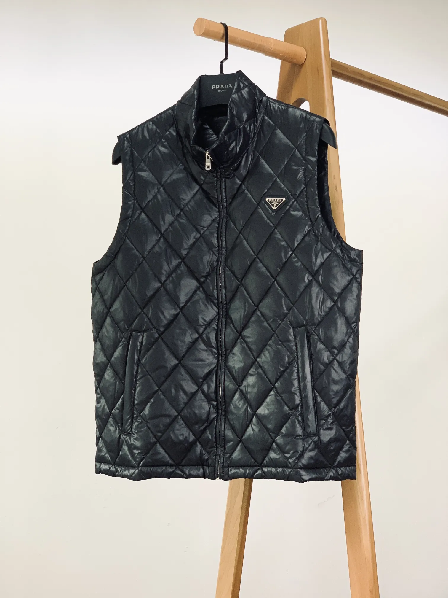 Prada Quilted Down Vest Black Classic