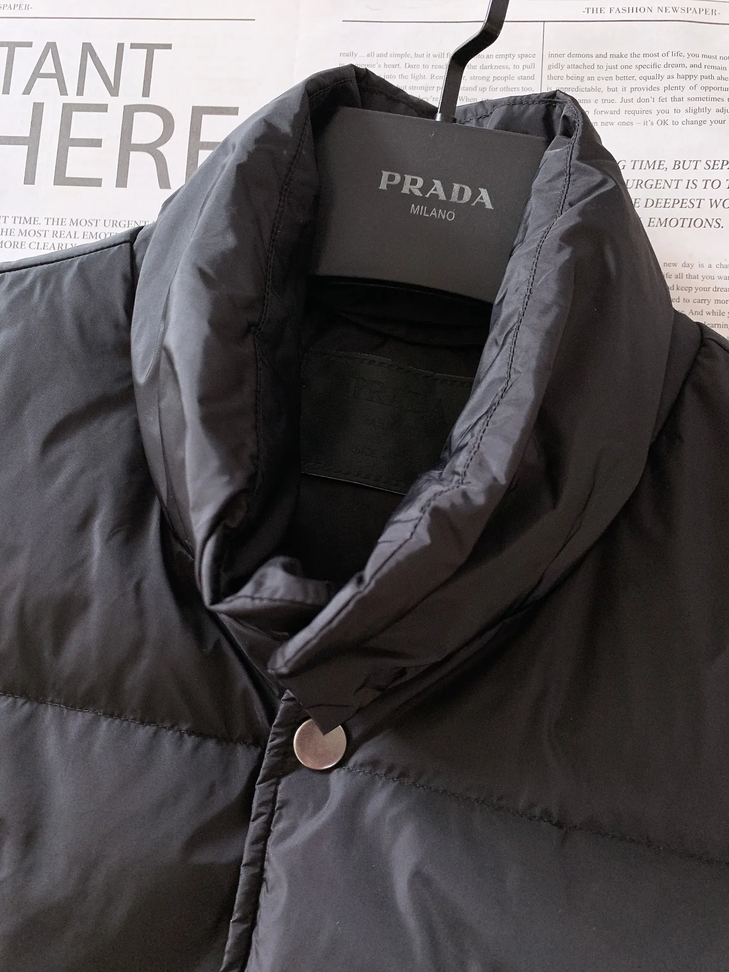 Prada Down Vest Black Stand Collar - Image 4