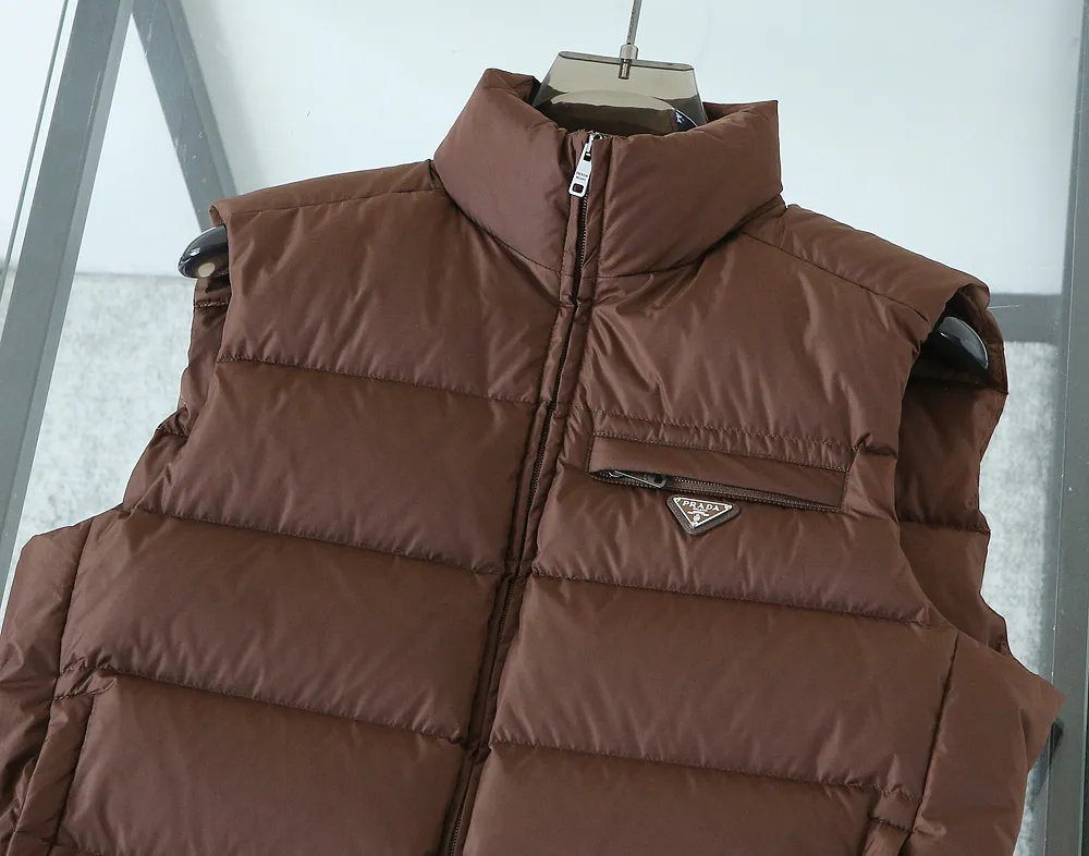 Prada Re-Nylon Down Vest Cocoa Brown - Image 4
