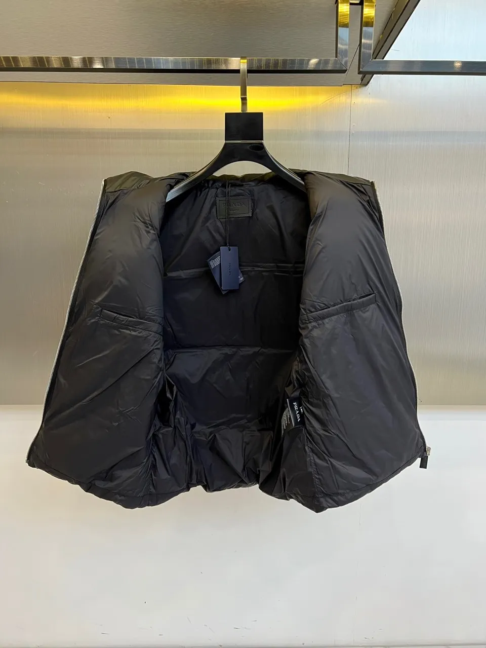 Prada Quilted Down Vest Black Sleeveless - Image 8