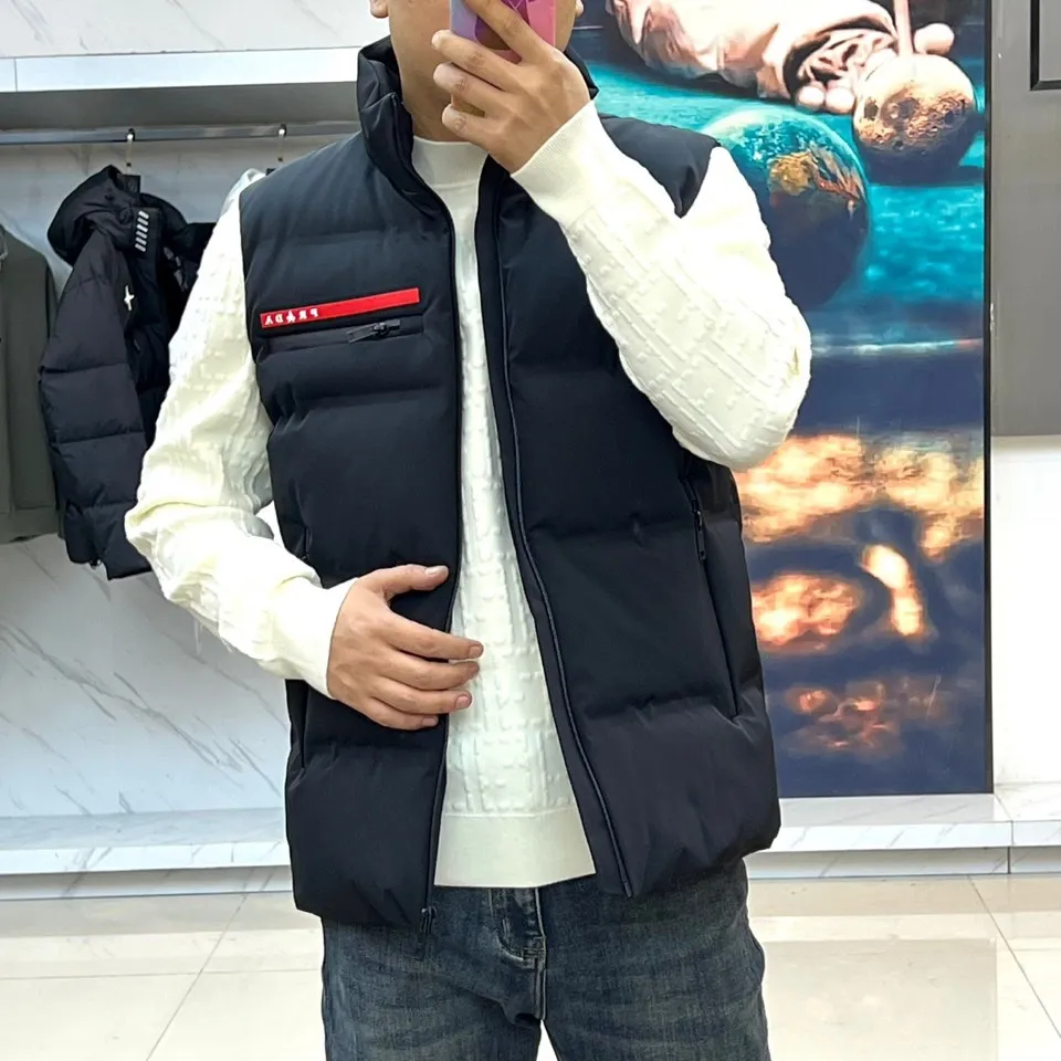 Prada Down Vest Black Red Logo Patch - Image 3