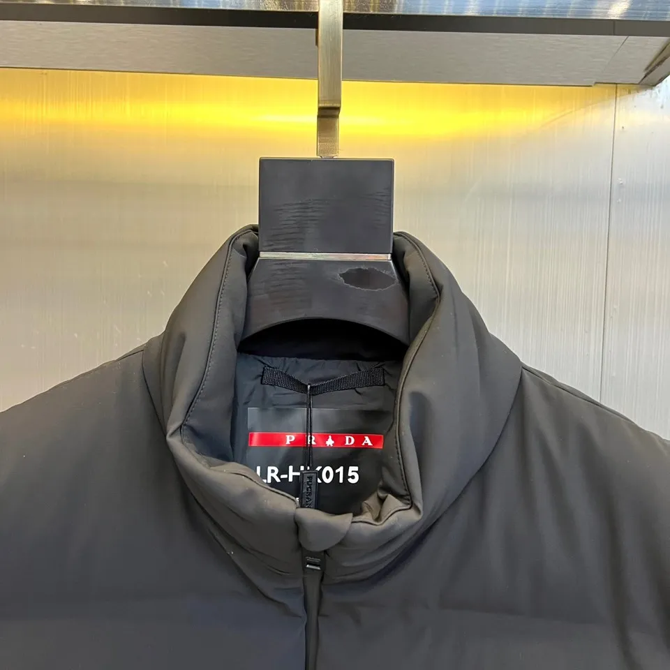 Prada Down Vest Black Red Logo Patch - Image 4