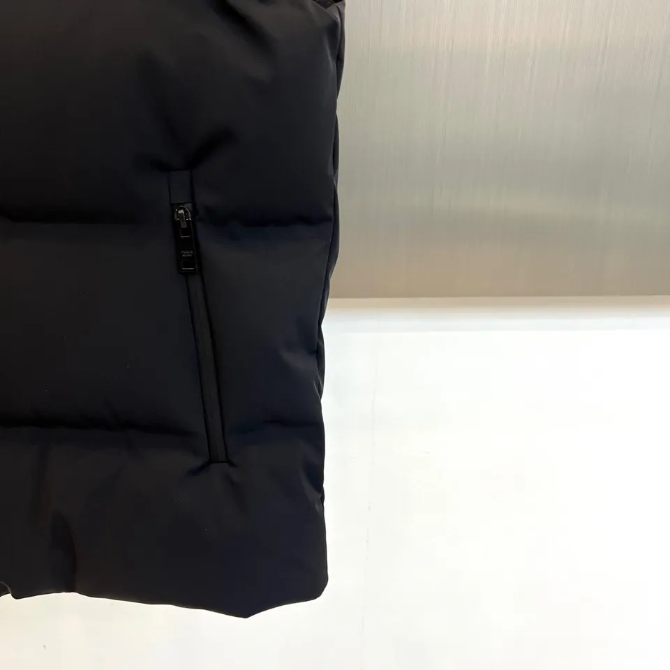 Prada Down Vest Black Red Logo Patch - Image 6