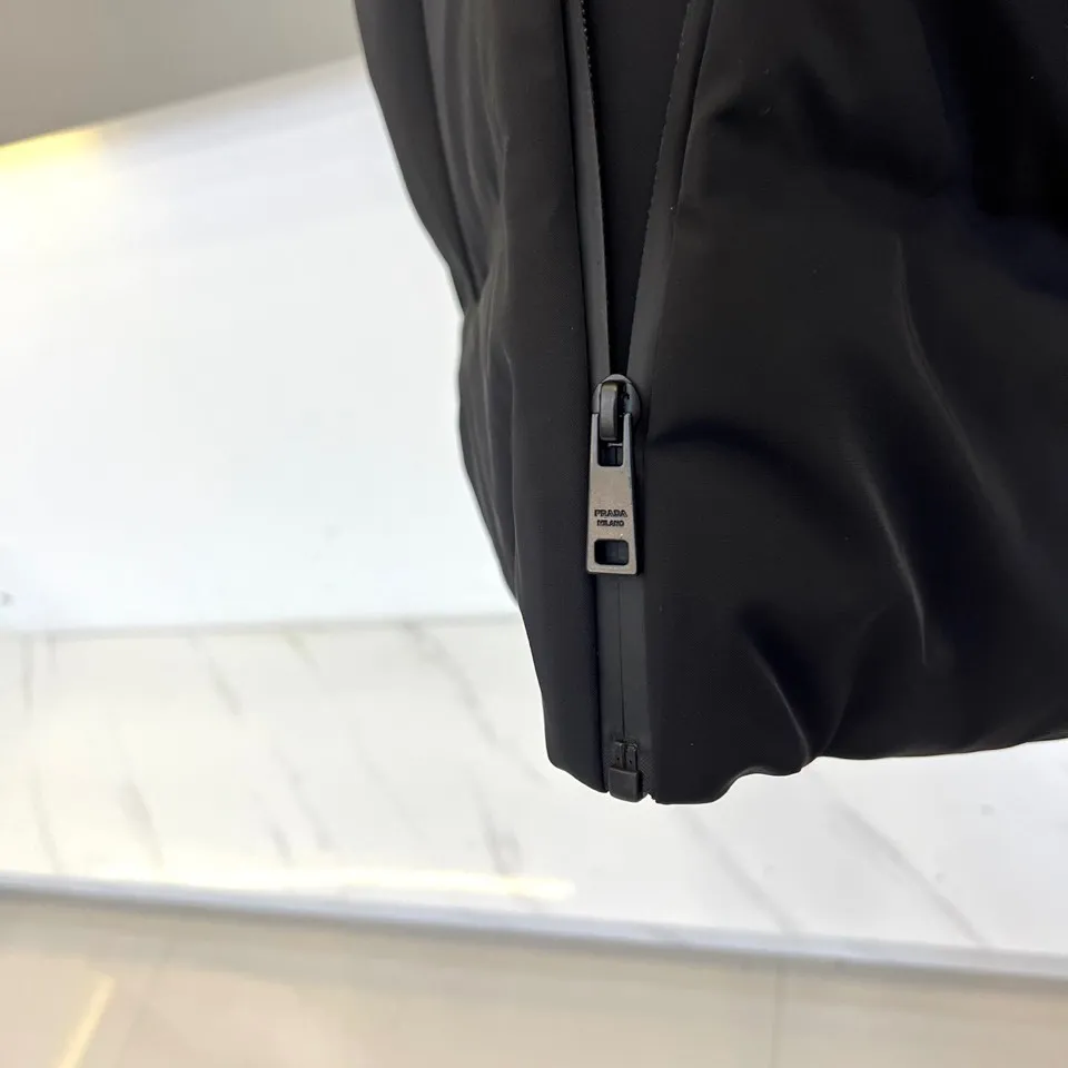 Prada Down Vest Black Red Logo Patch - Image 7