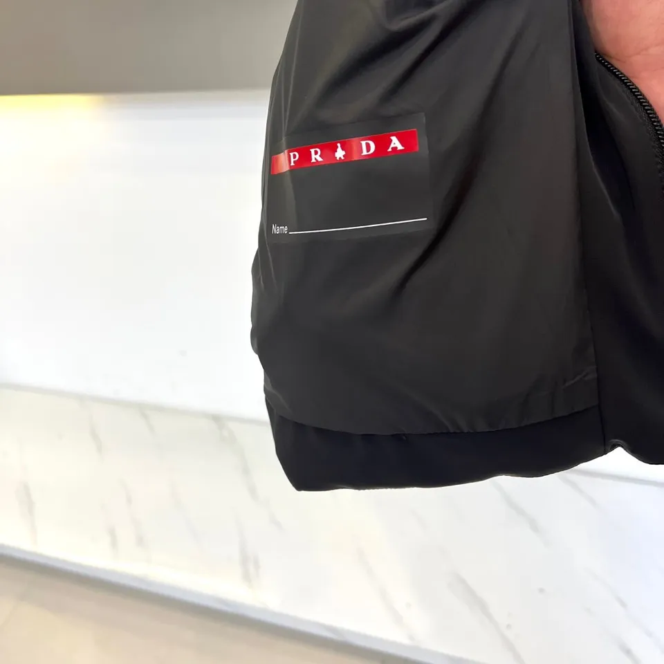 Prada Down Vest Black Red Logo Patch - Image 8