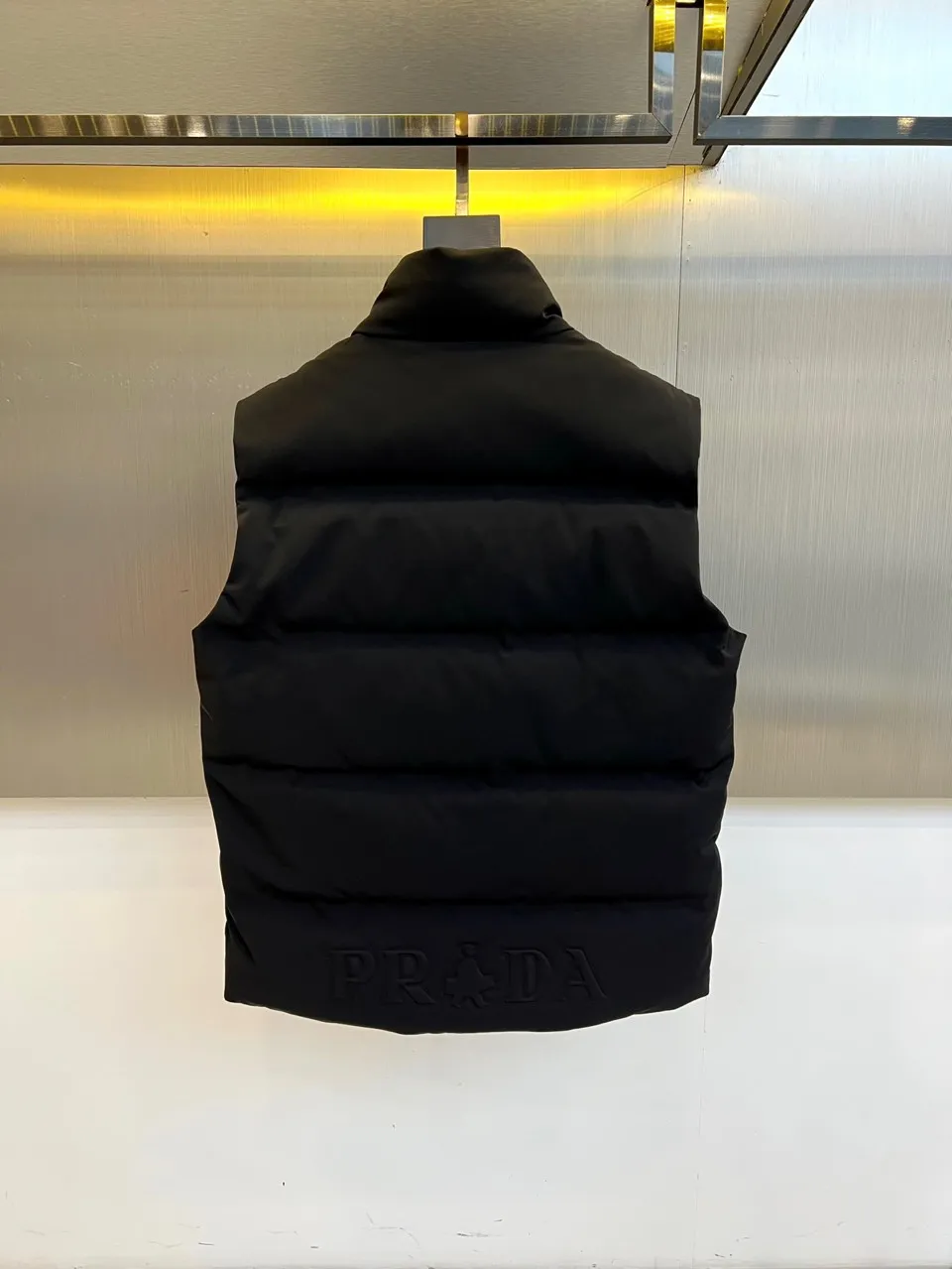 Prada Down Vest Black Red Logo Patch - Image 9