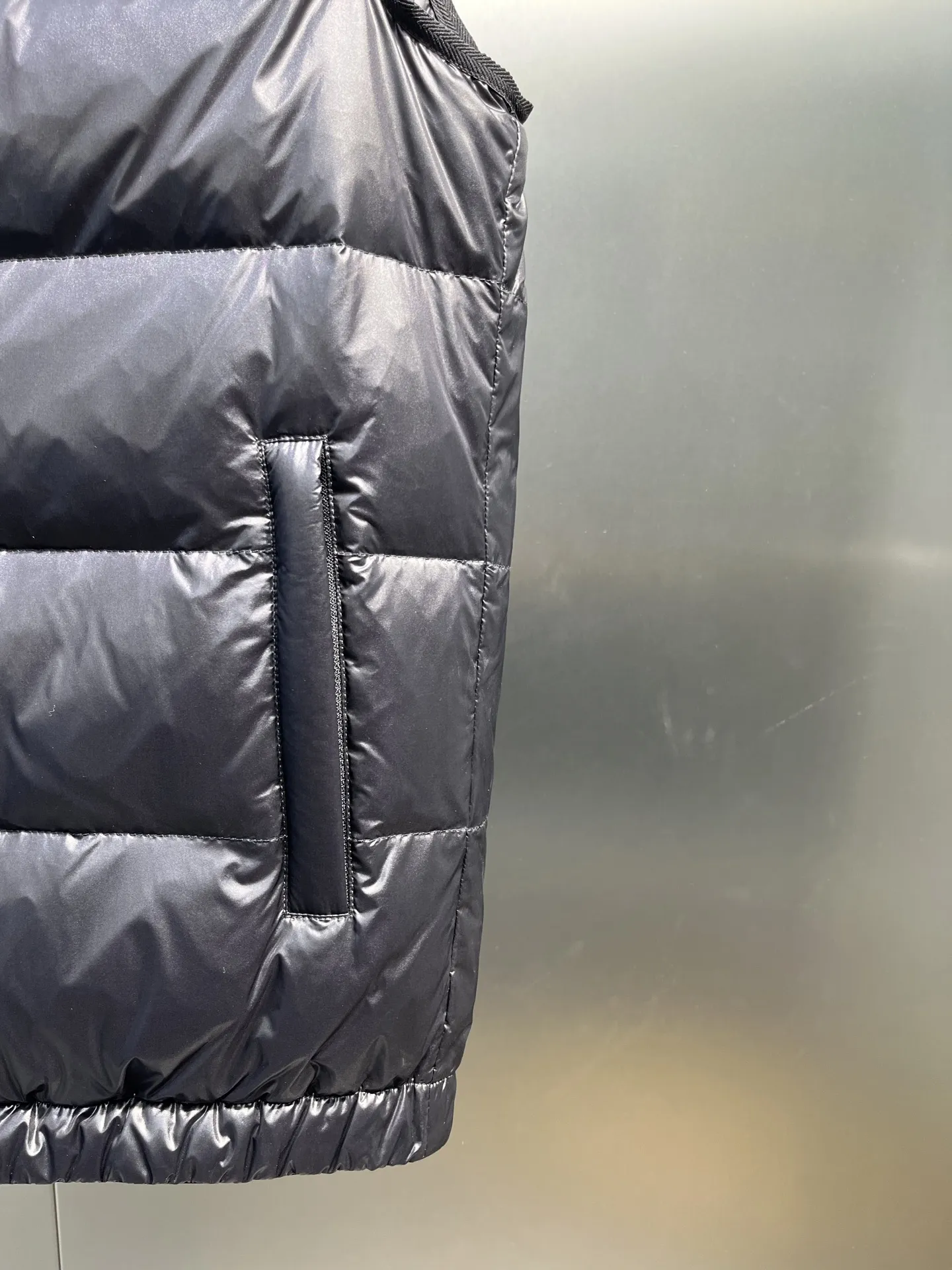 Prada Minimalist Down Vest Black Stand Collar - Image 5