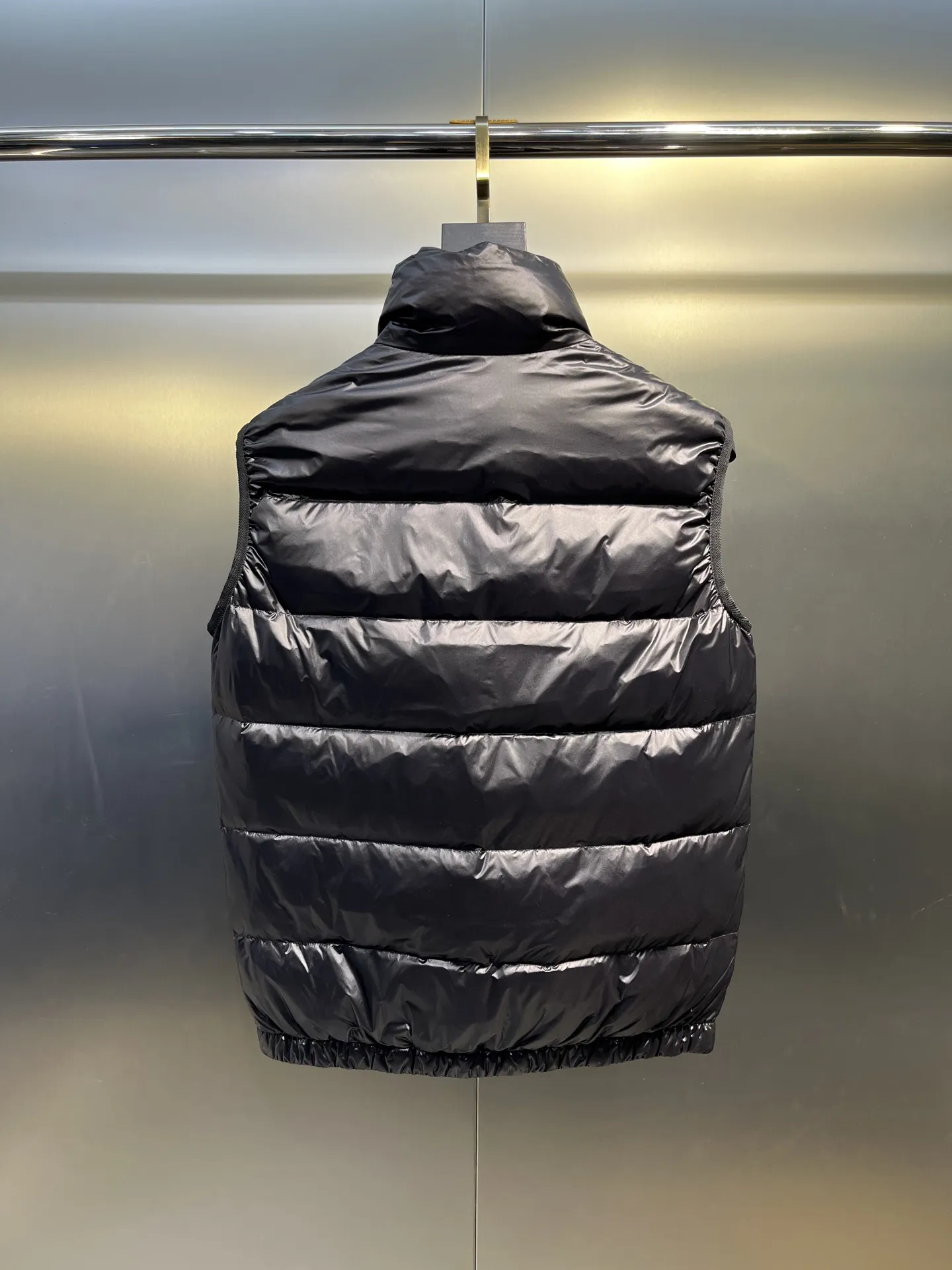 Prada Minimalist Down Vest Black Stand Collar - Image 6