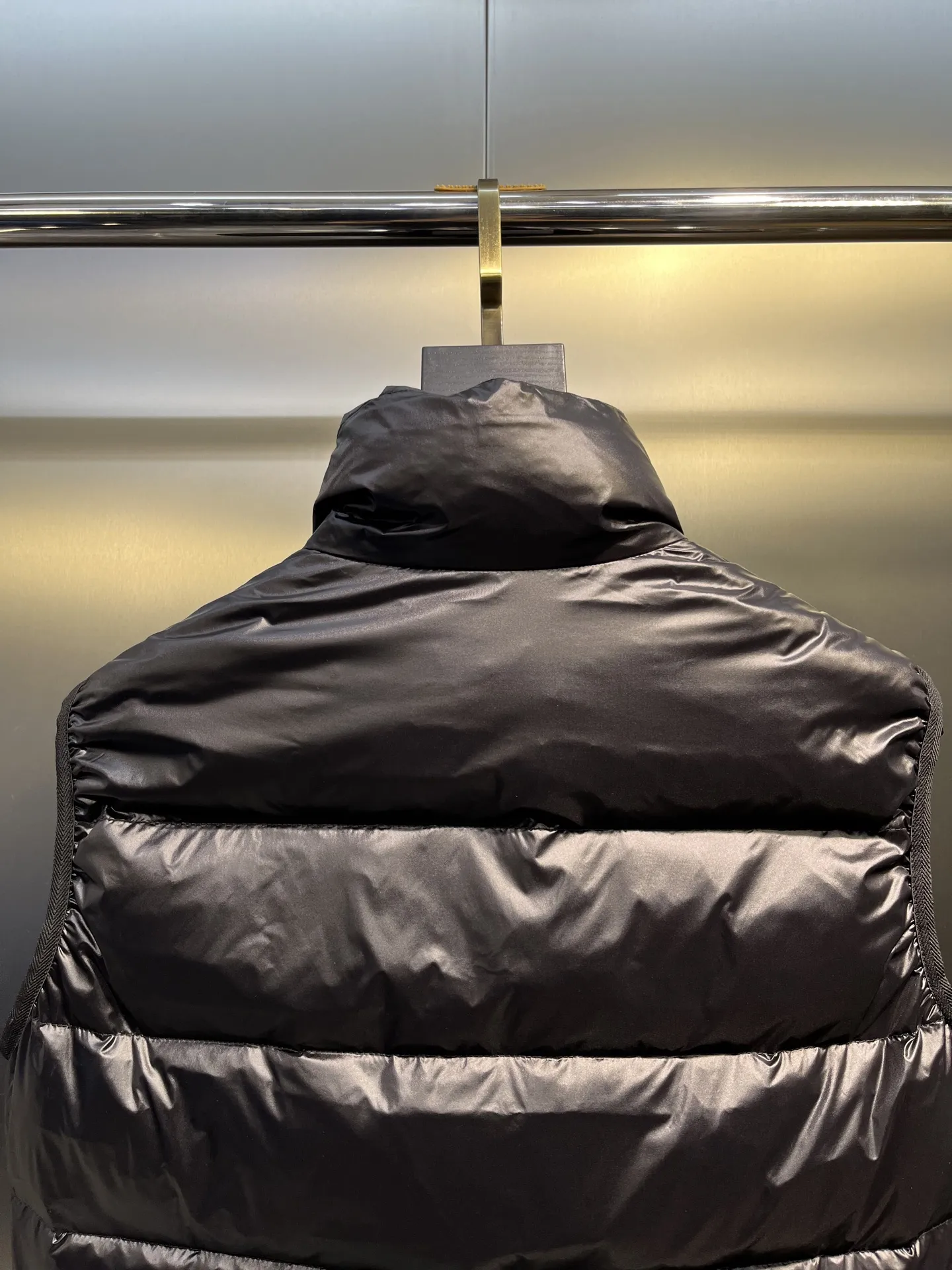 Prada Minimalist Down Vest Black Stand Collar - Image 7