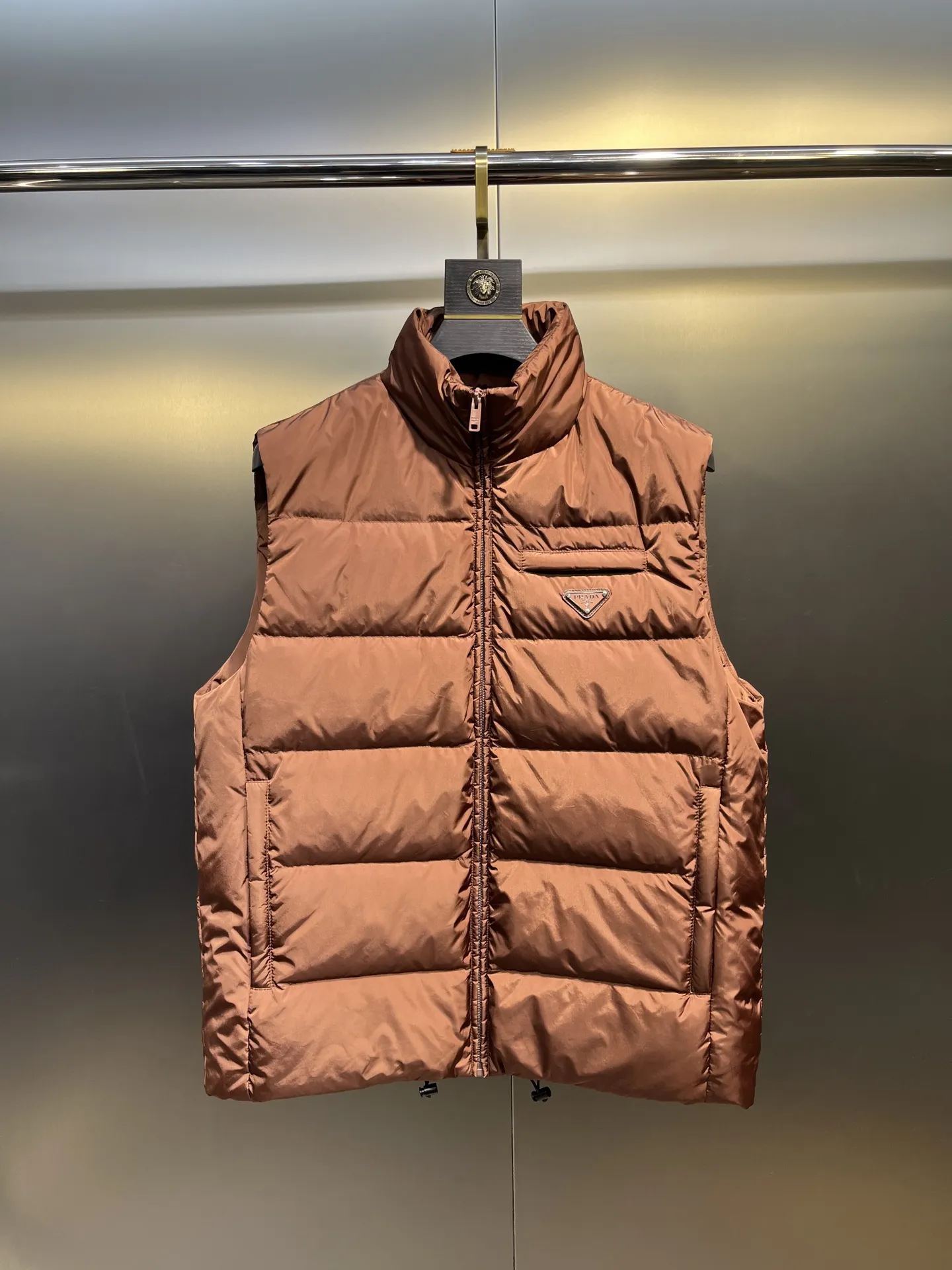 Prada Minimalist Down Vest Brown Classic