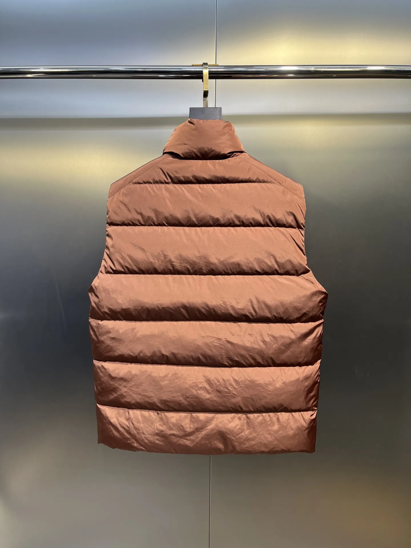 Prada Minimalist Down Vest Brown Classic - Image 6