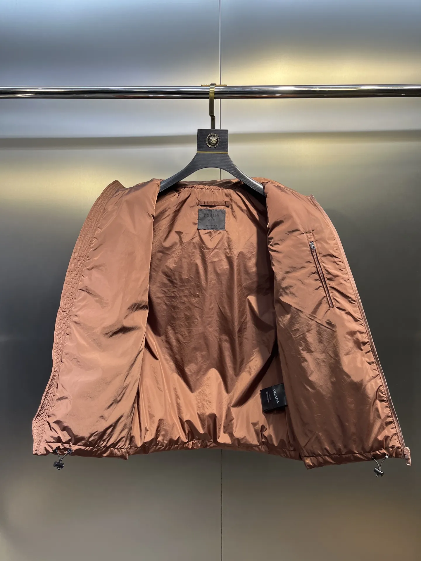 Prada Minimalist Down Vest Brown Classic - Image 7