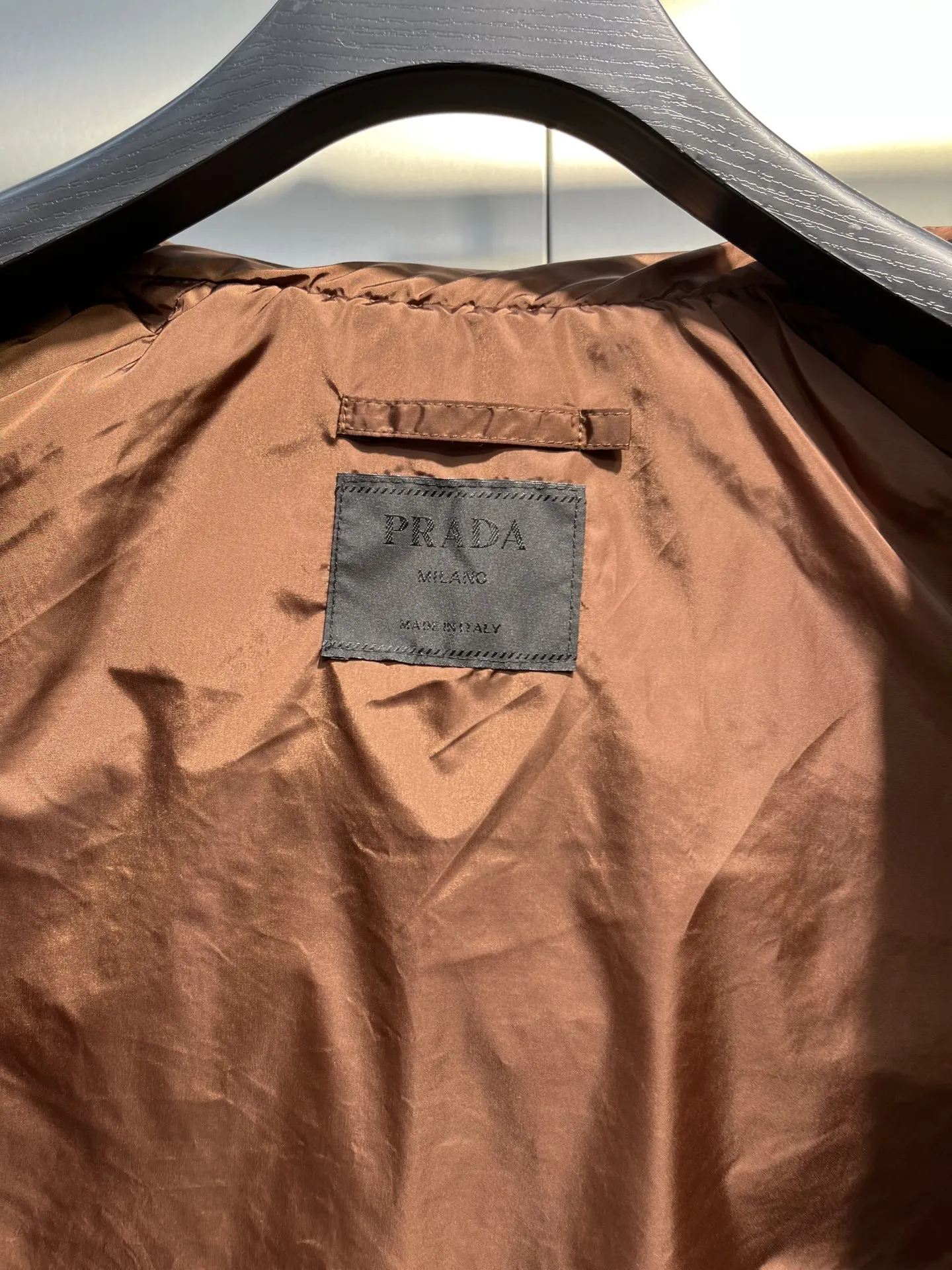 Prada Minimalist Down Vest Brown Classic - Image 8