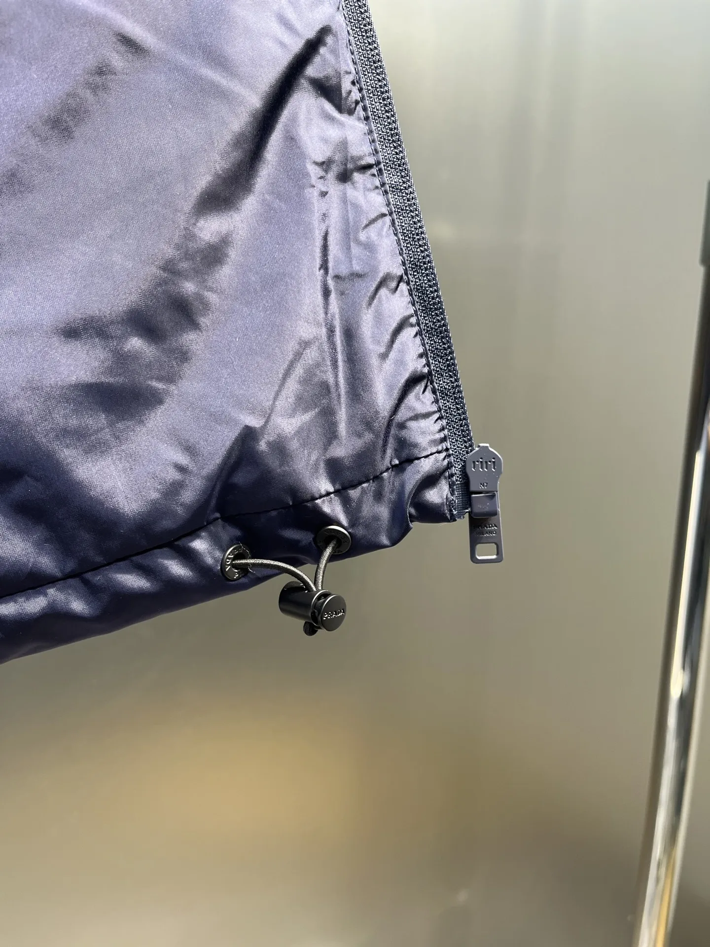 Prada Minimalist Down Vest Blue Stand Collar - Image 12