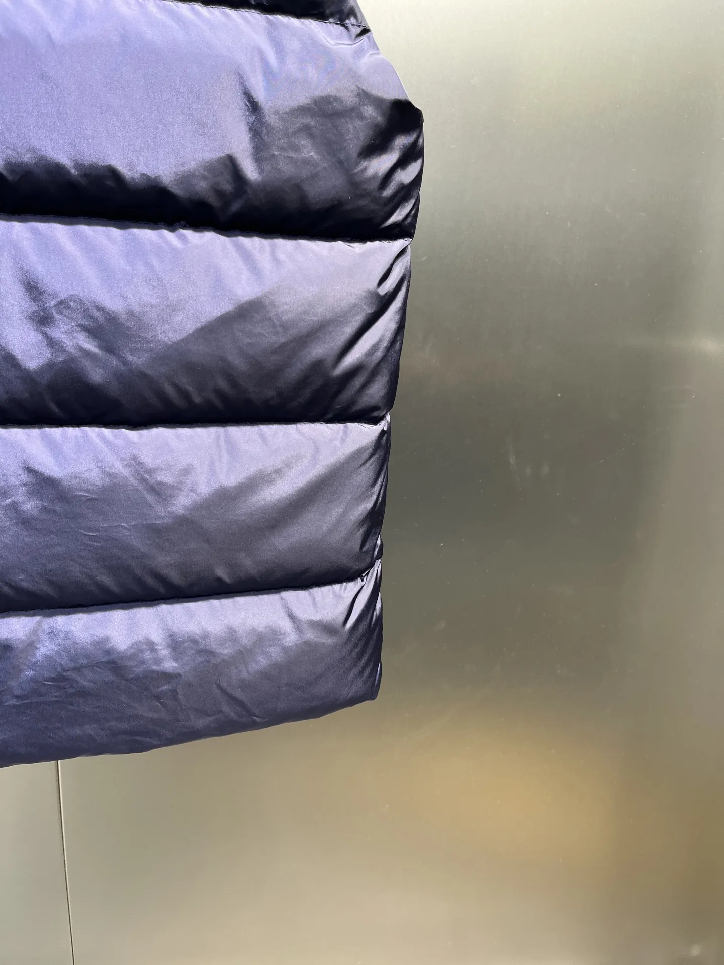 Prada Minimalist Down Vest Blue Stand Collar - Image 8