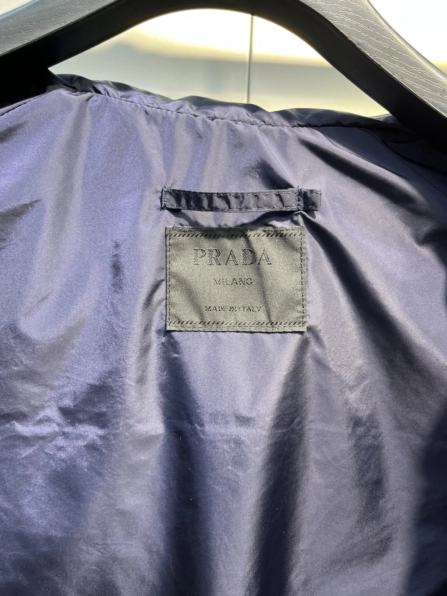 Prada Minimalist Down Vest Blue Stand Collar - Image 11