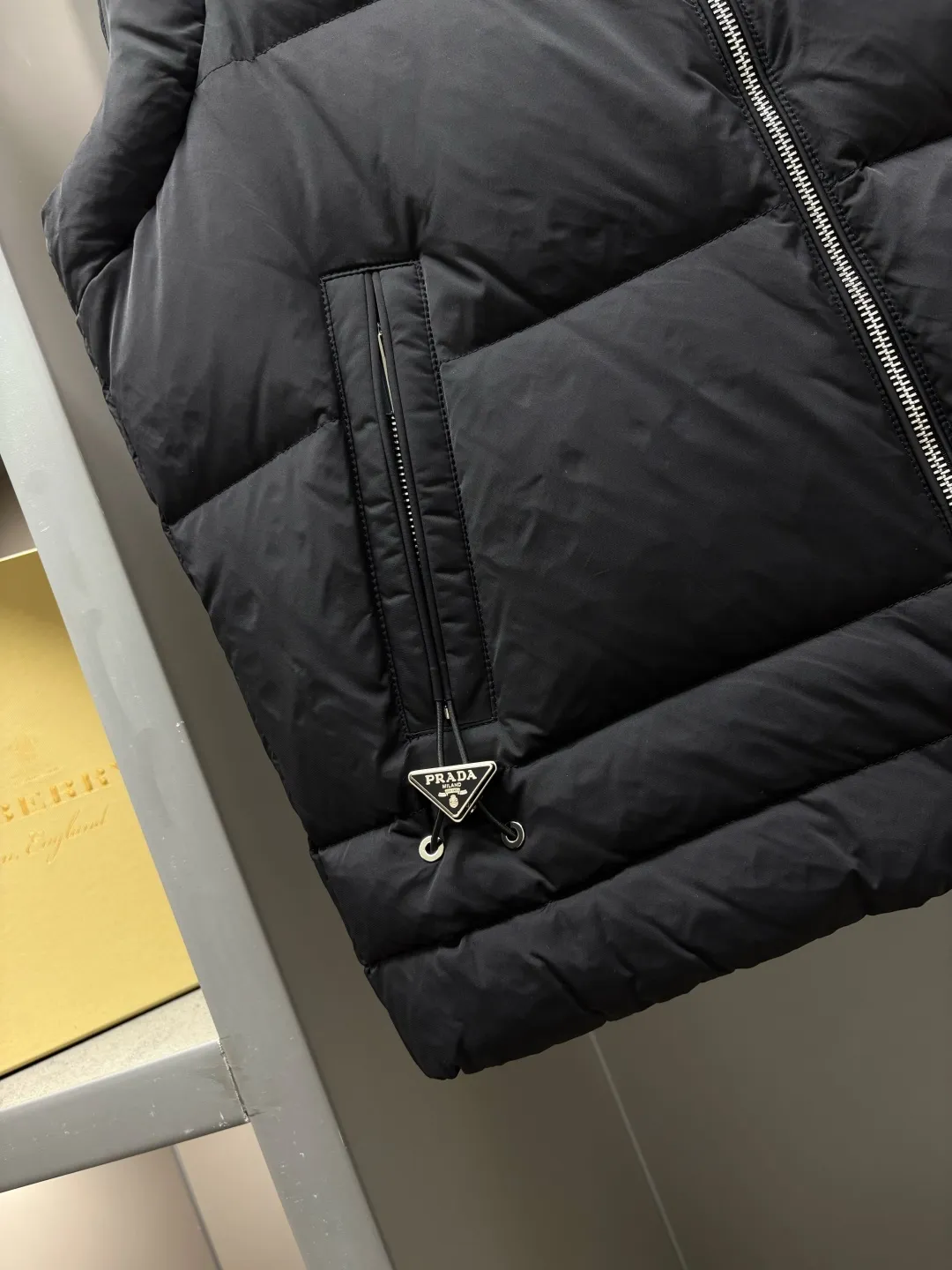 Prada Hooded Down Vest Black Quilted - Image 5