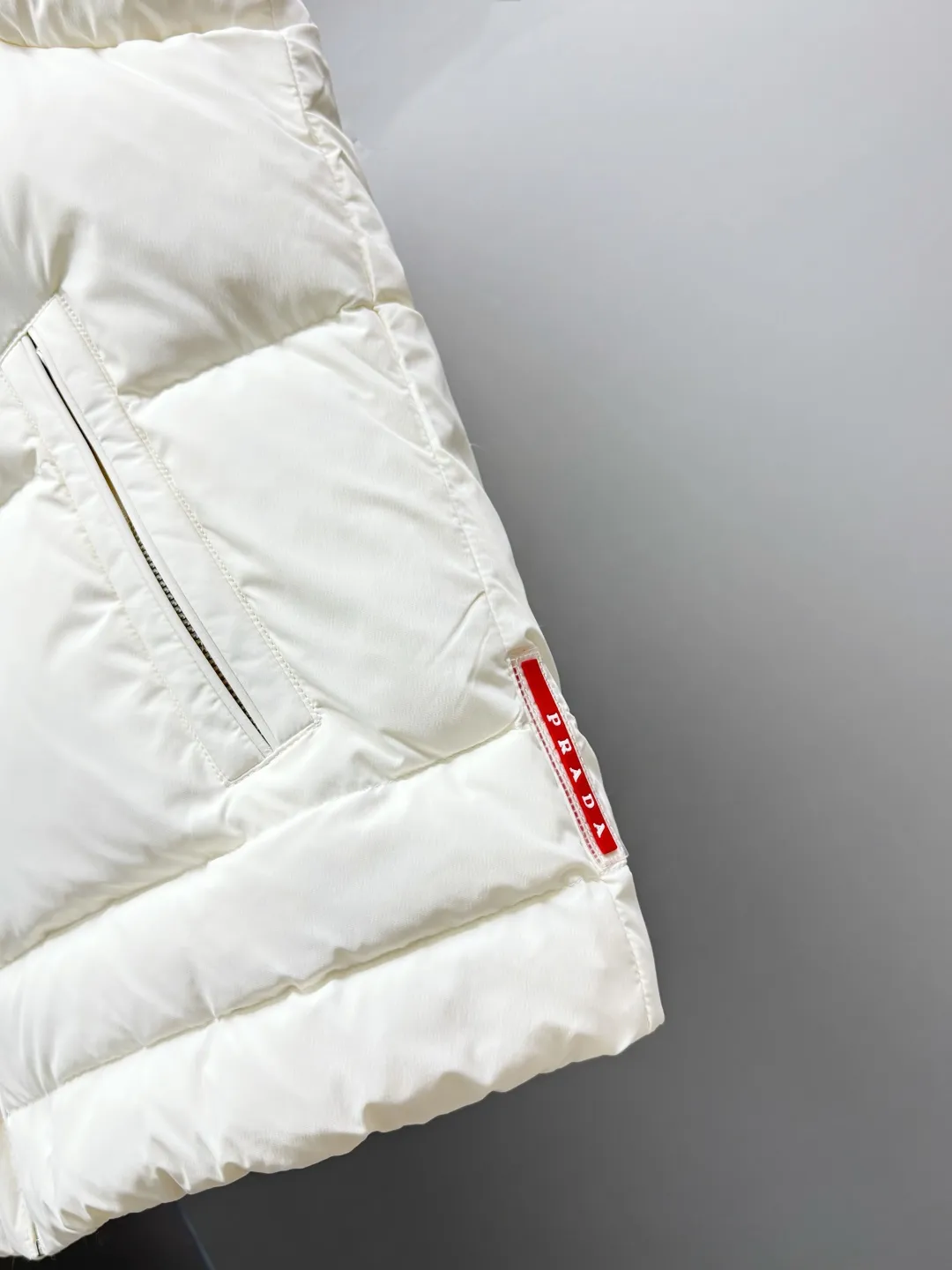 Prada Hooded Down Vest White Quilted - Image 7