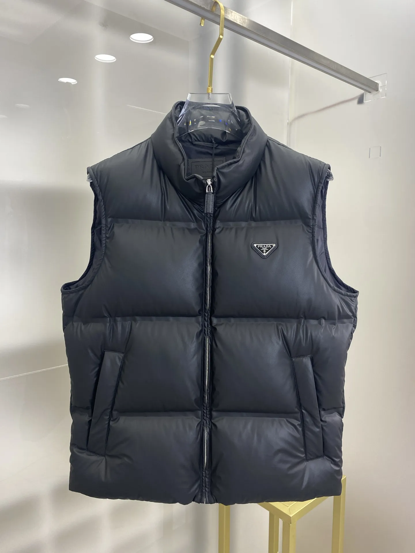 Prada Tech Down Vest Black Quilted - Image 3