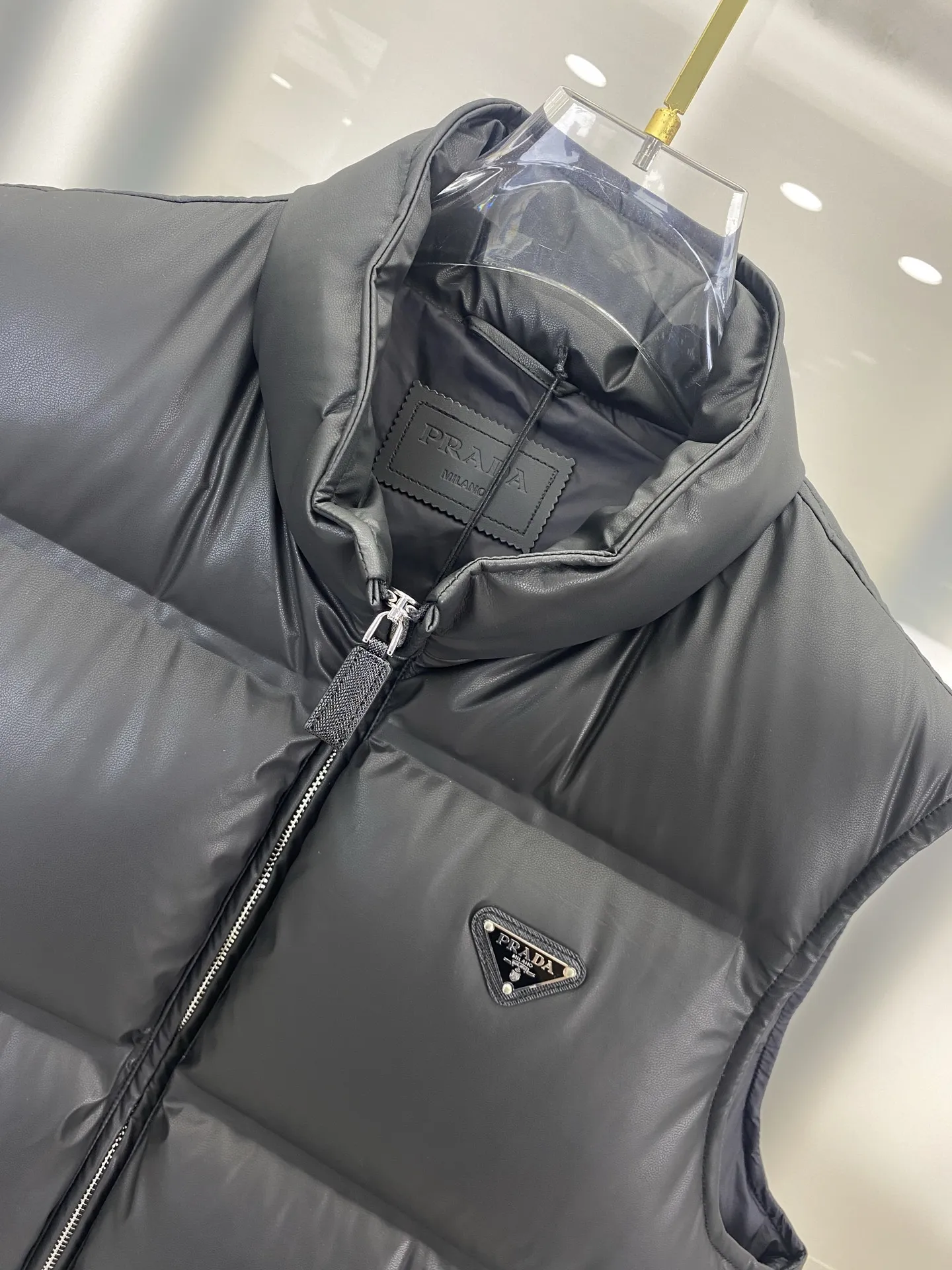 Prada Tech Down Vest Black Quilted - Image 6