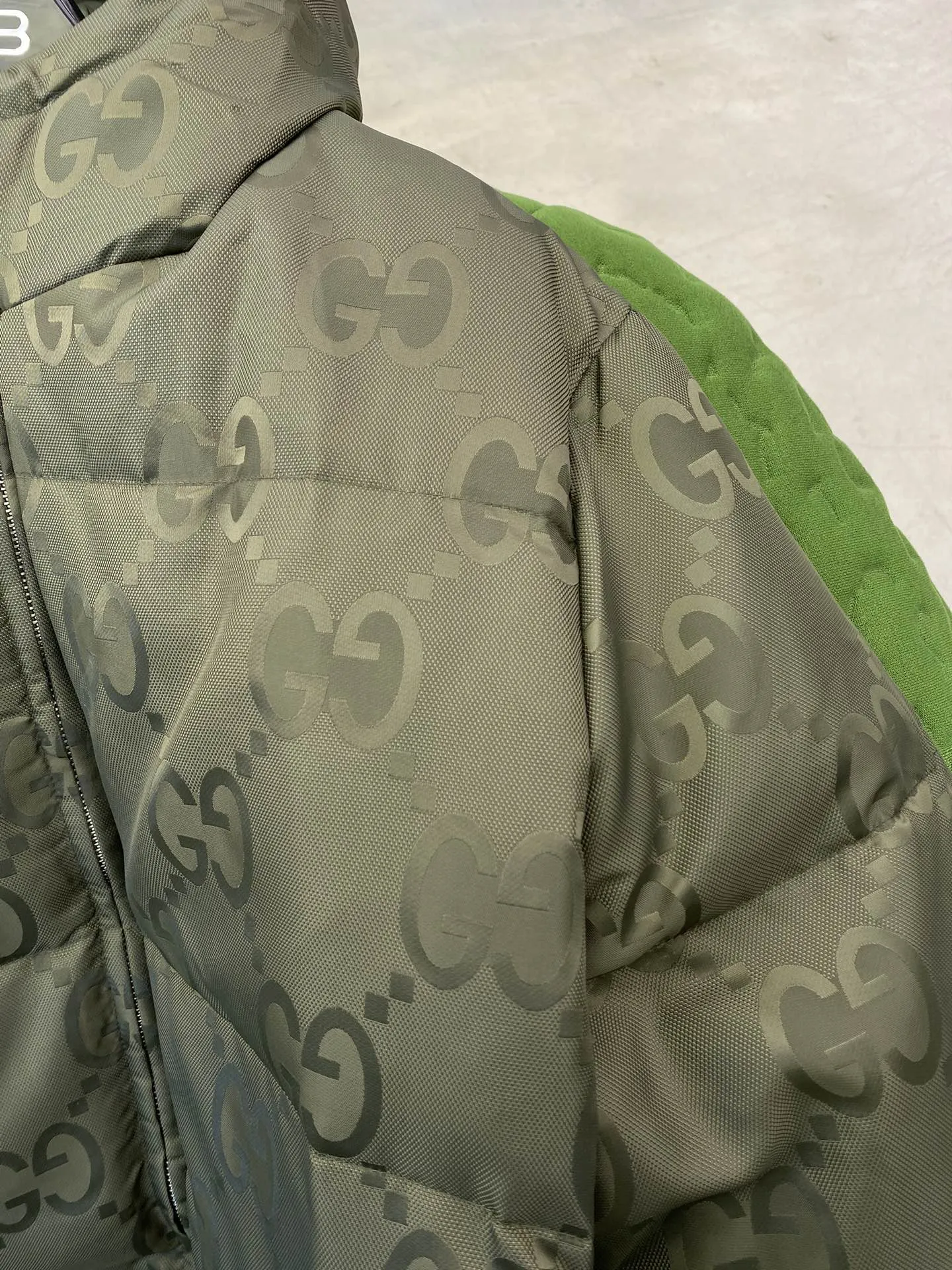 Gucci GG Canvas Down Jacket Olive Green - Image 4