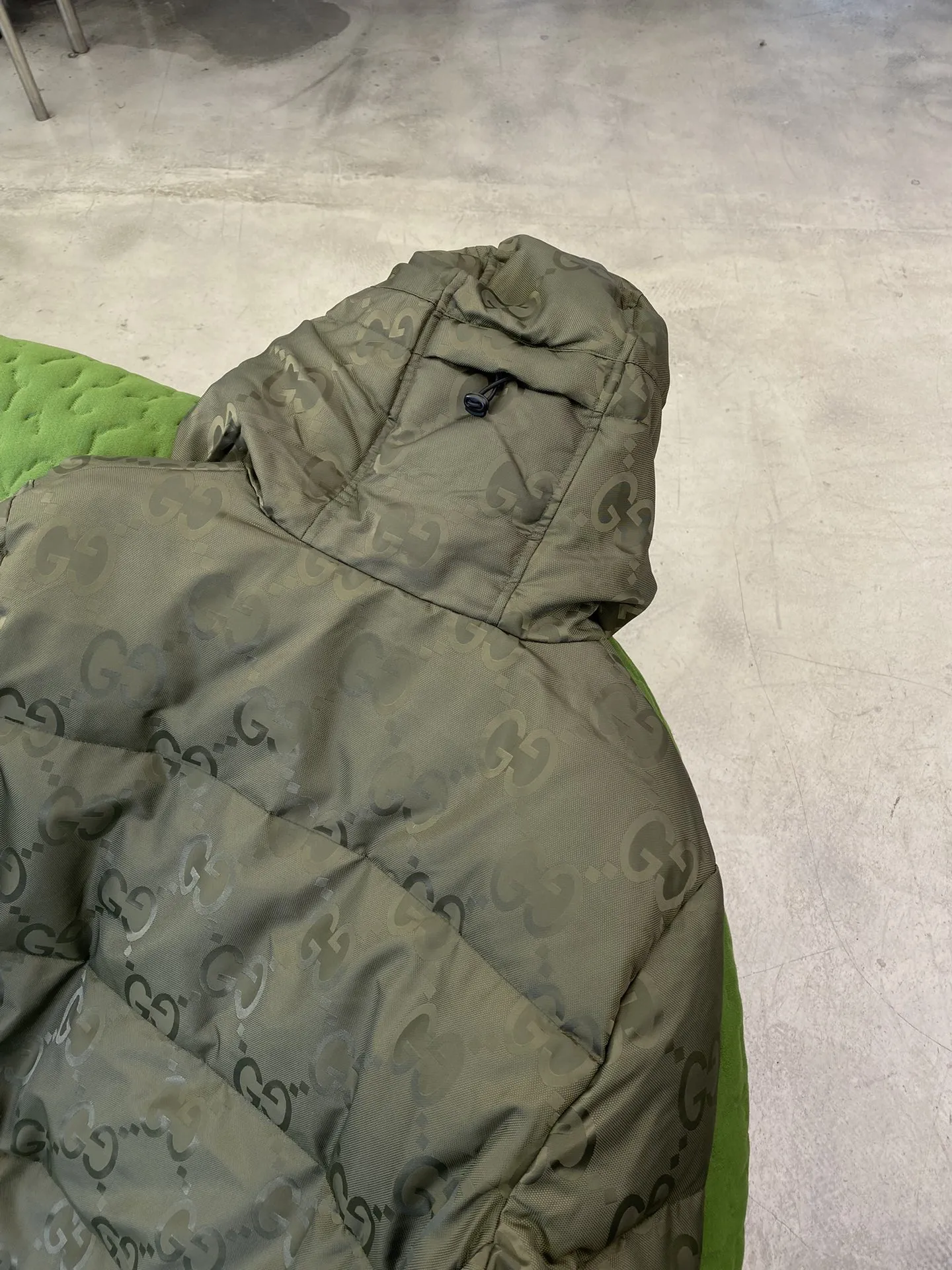 Gucci GG Canvas Down Jacket Olive Green - Image 8