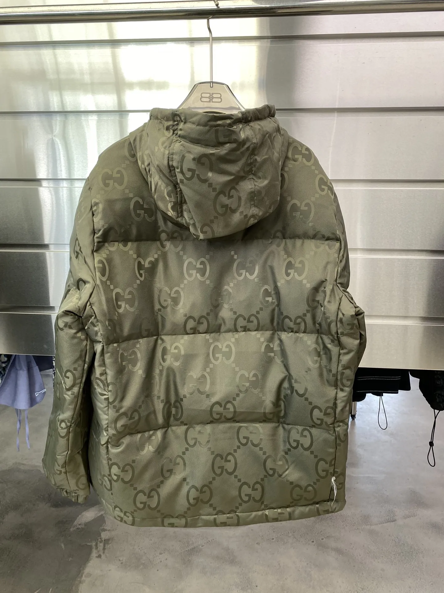 Gucci GG Canvas Down Jacket Olive Green - Image 9