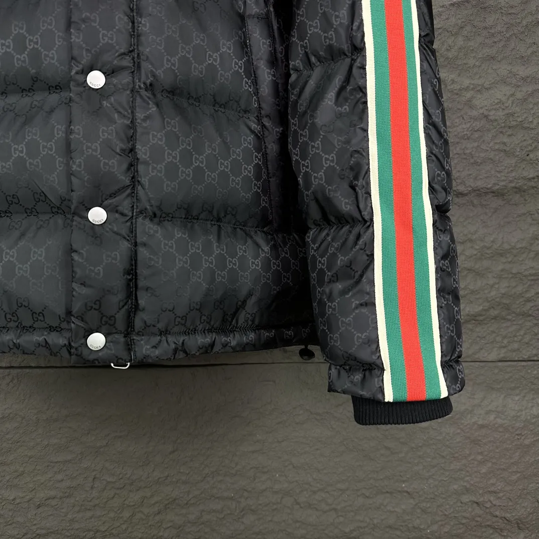 Gucci FW Caban Down Jacket Black Striped - Image 7