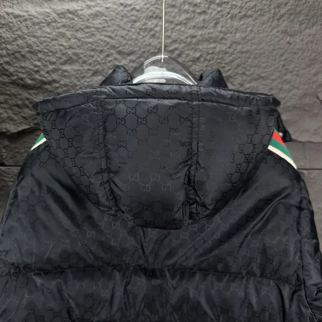 Gucci FW Caban Down Jacket Black Striped - Image 10