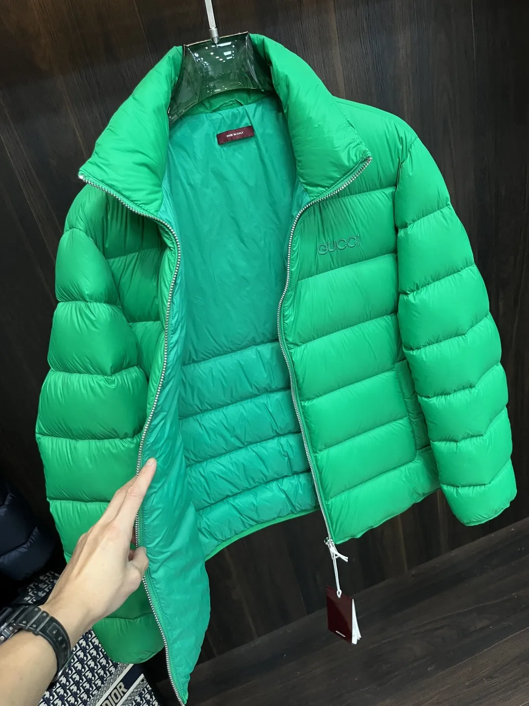 Gucci 2025 Down Jacket Green Stand Collar - Image 4